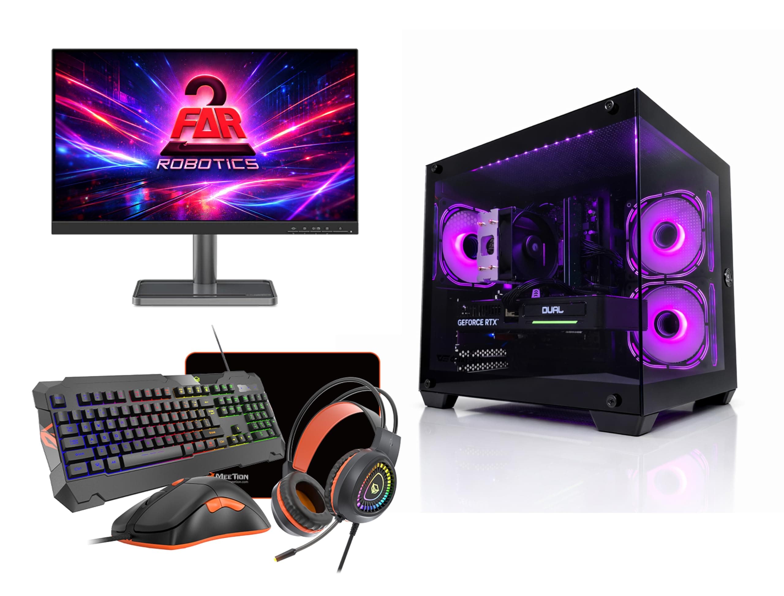 Gaming PC Bundle T-50 | Intel Core i7 | RTX 1060 | 16GB RAM | 1TB SSD | 24” Monitor, Keyboard, Mouse, Headset | WiFi & Bluetooth | Ready to Use | Windows 11 Pro | 1 Year Warranty |2 FAR ROBOTICS