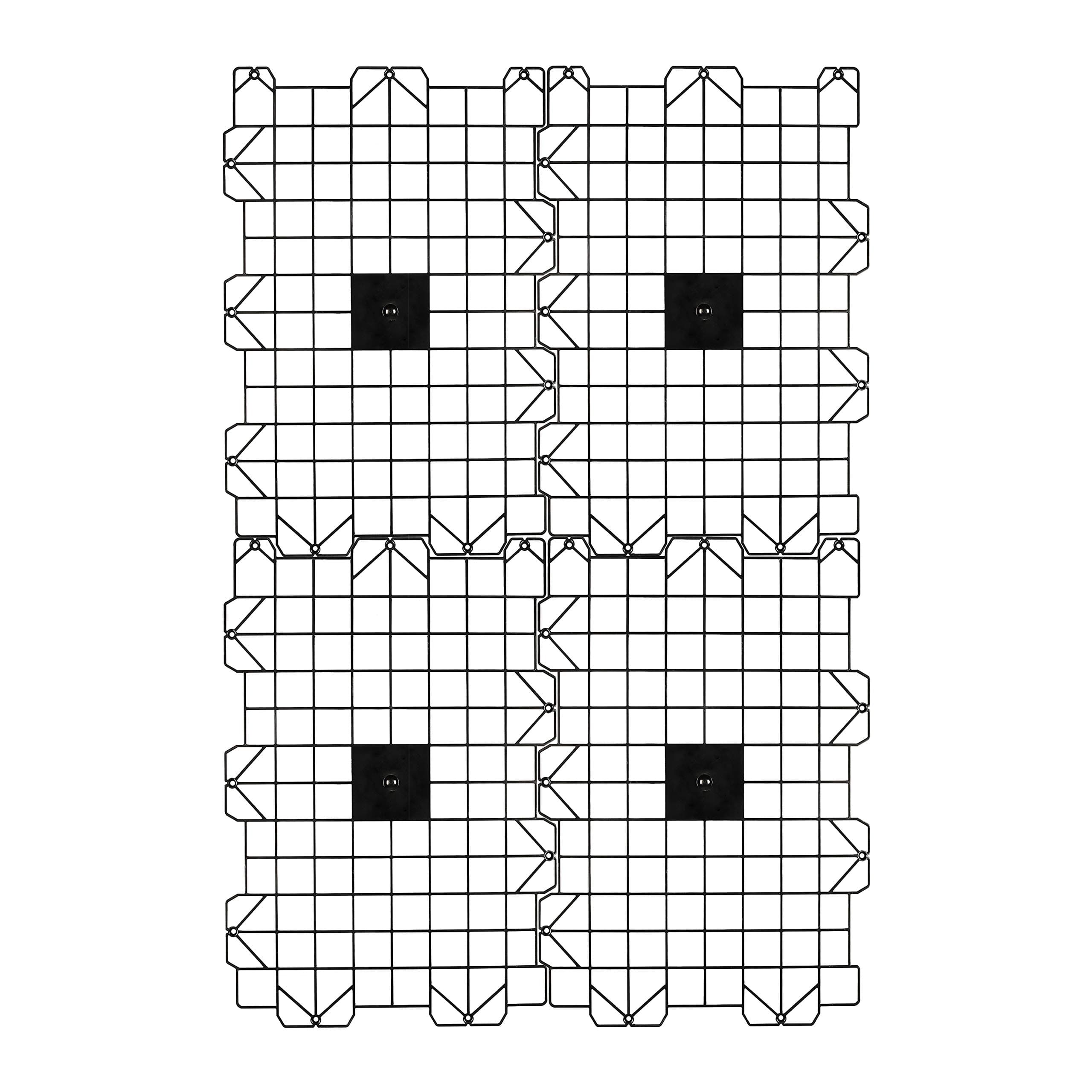 Flooring Storage System, Walking Deck Pallet Boards for Attic, Easy Installation Floor System for Garage, Roof and More, 4 Panels Included - Black