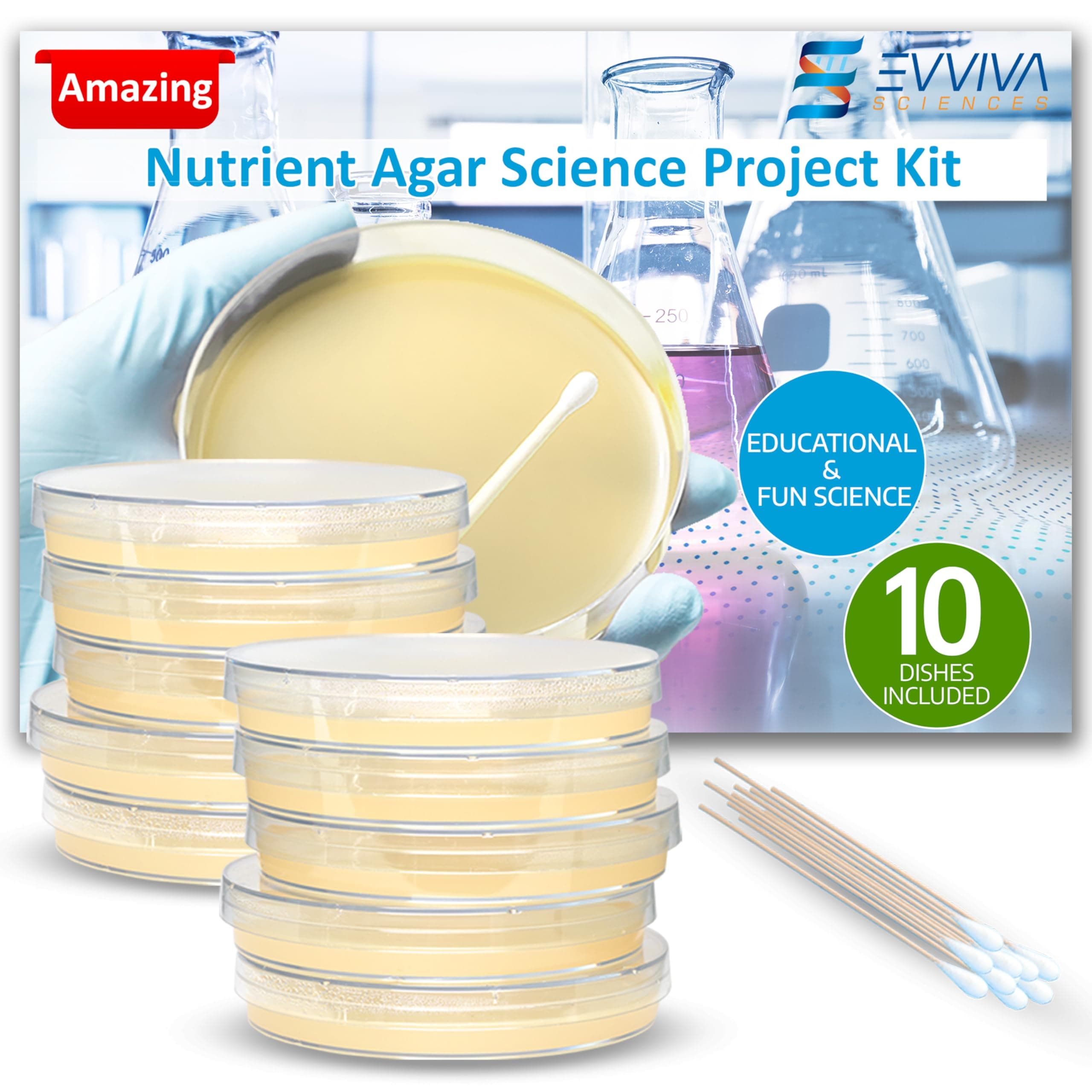 Nutrient Agar Science Project Kit by Evviva Sciences