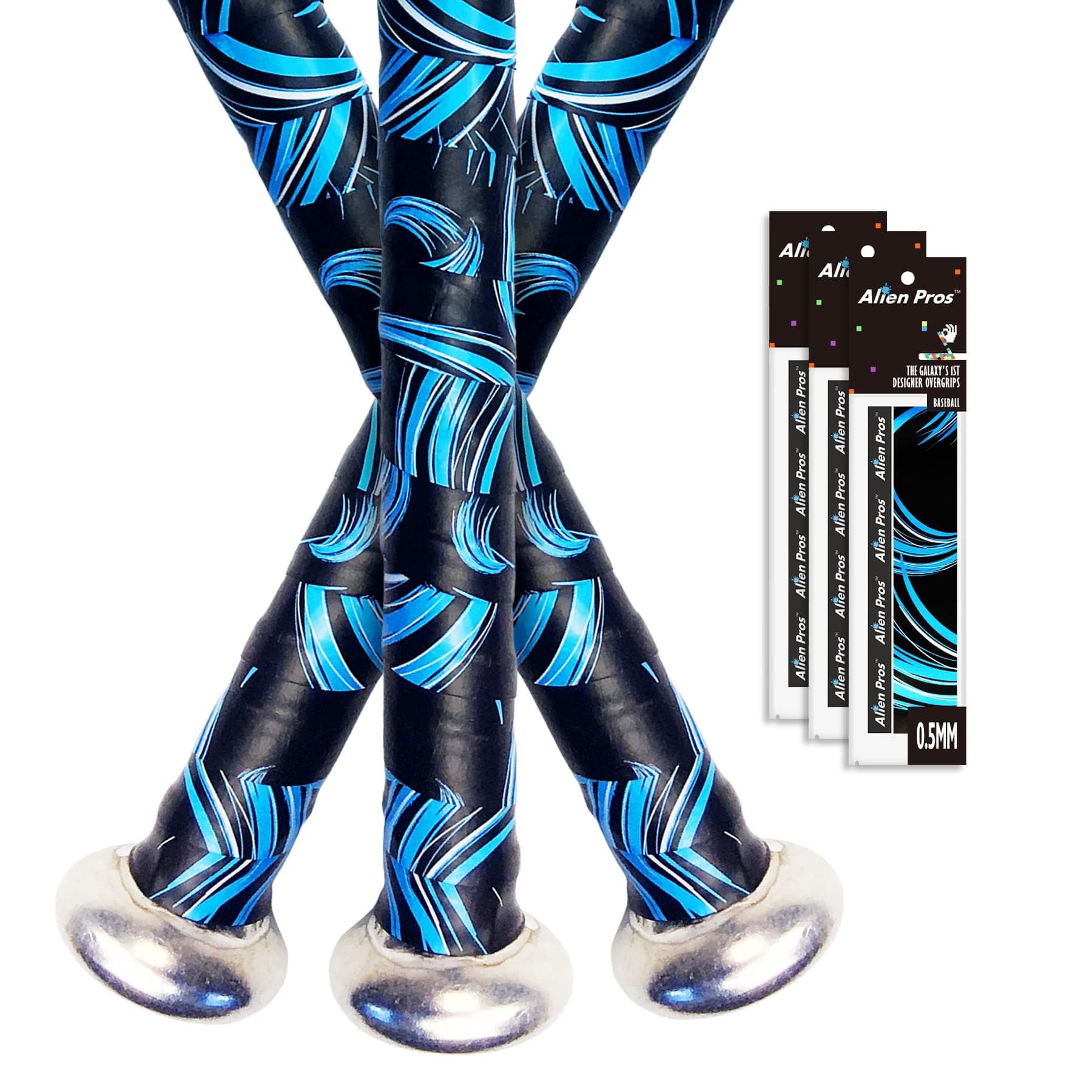 Alien Pros Alien Pros Bat Grip Tape for Baseball â‚¬â€œ Precut and Tacky Feel Overgrips â‚¬â€œ for Old Overwraps â‚¬â€œ Wrap Your Bat for an Epic Home Run (3 Grips, Waves)