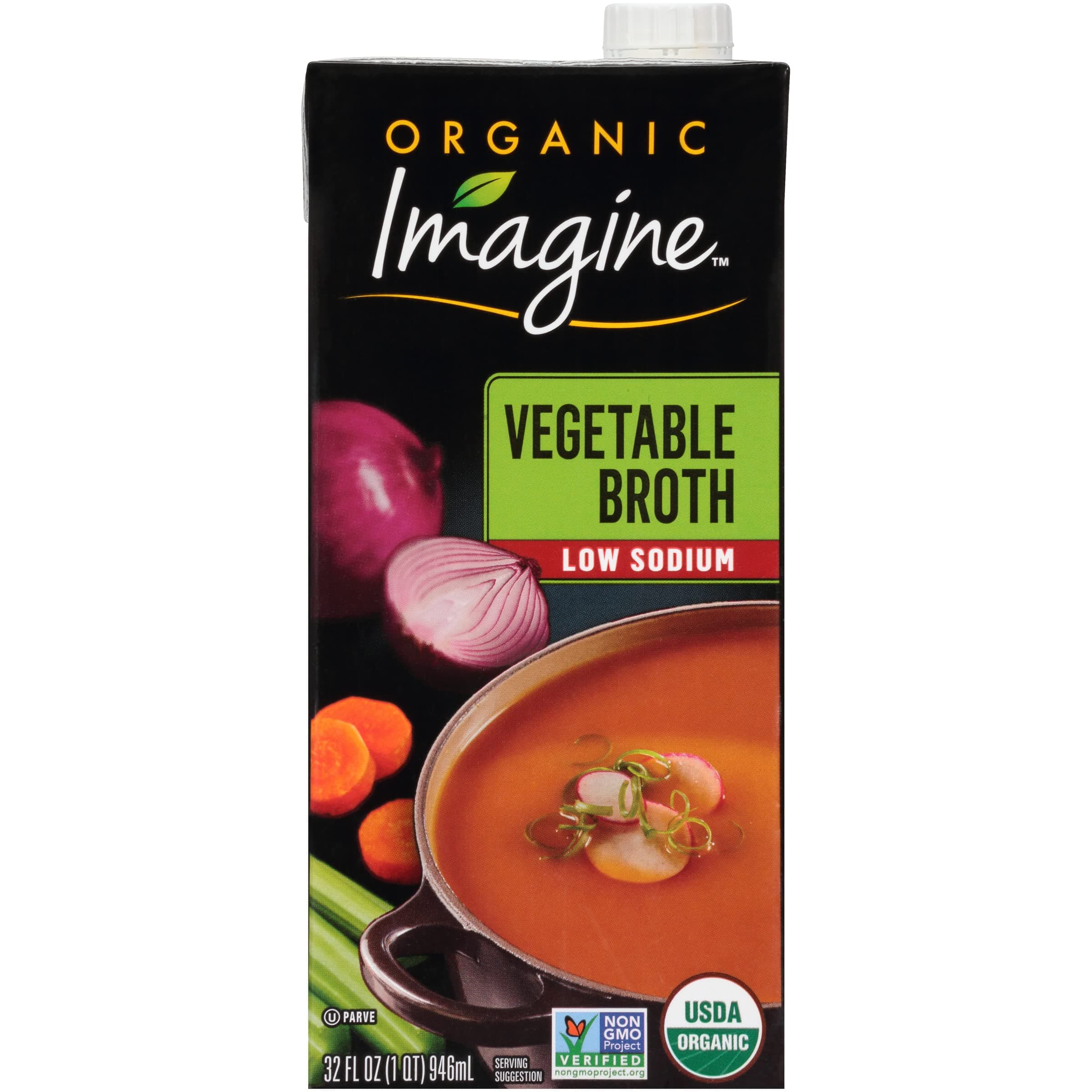 Organic Low Sodium Vegetable Broth, 32 fl oz (Pack of 6)