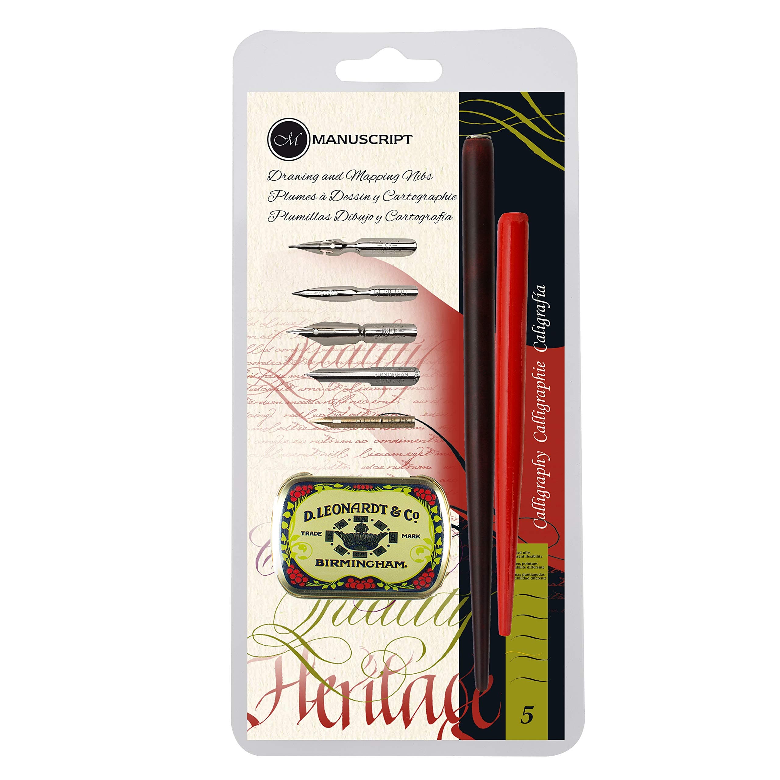 Manuscript Drawing and Mapping Pen Holder Set