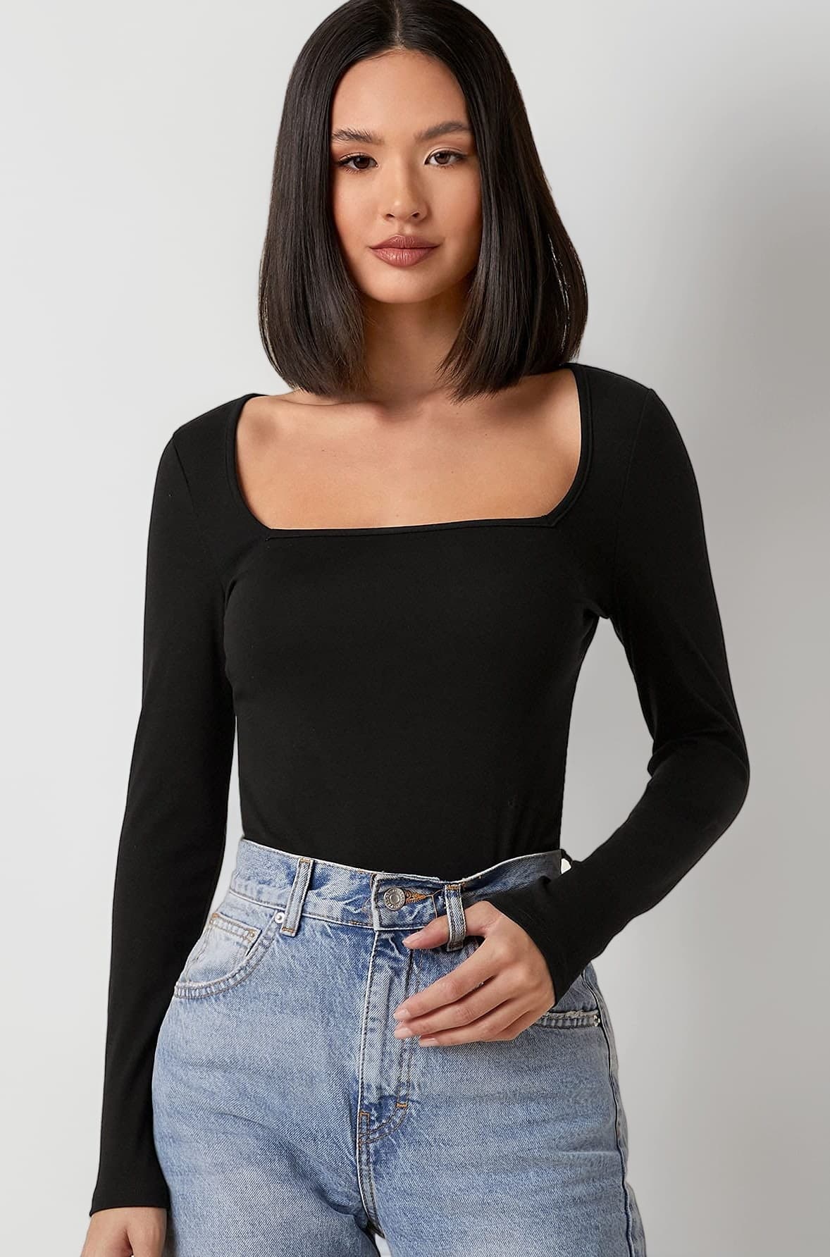 Women's & Girl's White Solid Long Sleeve Polyester Slim Fit Top