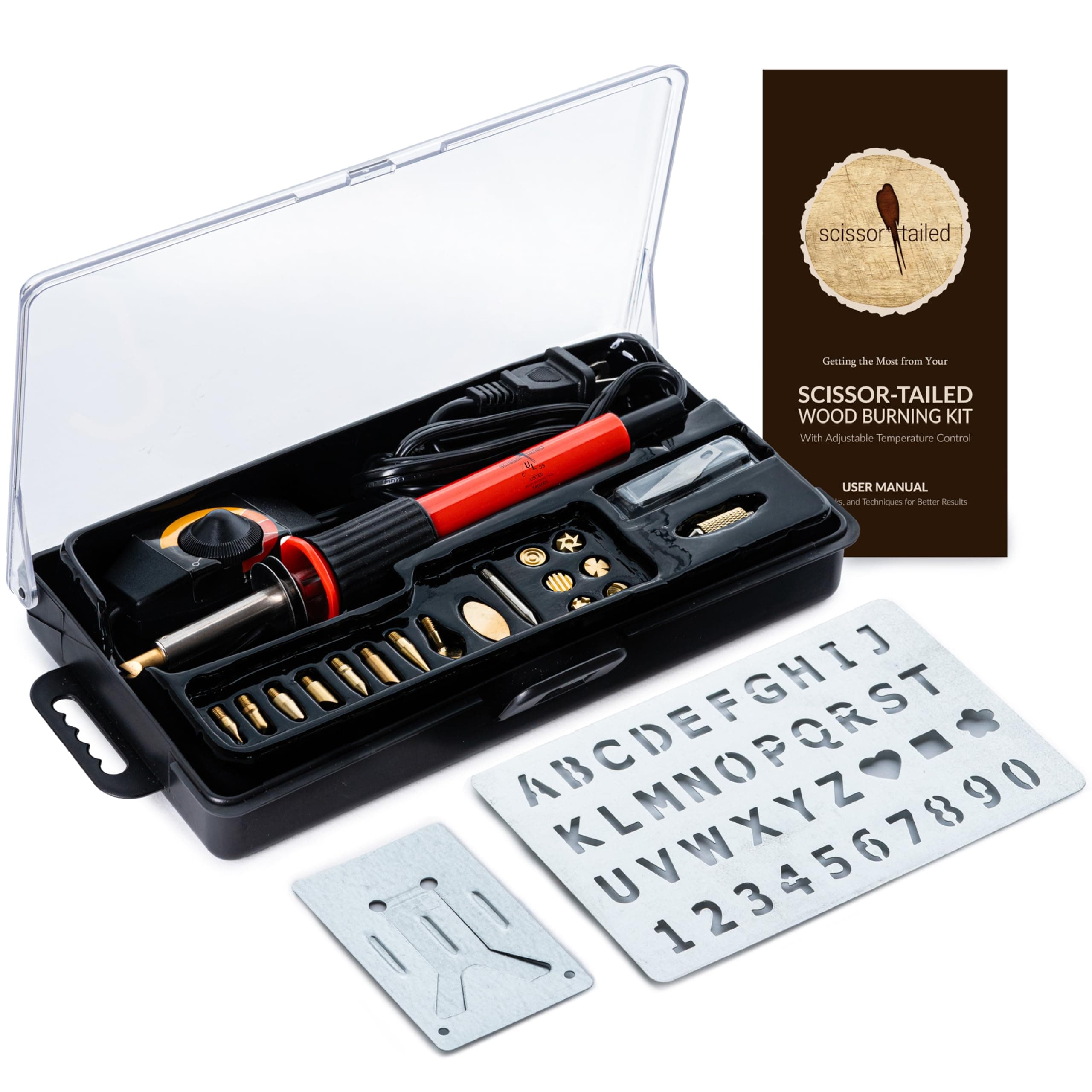 Premium Wood Burning Kit 22PCS, Adjustable Temperature Pen with 18 Tips & Accesories, All in A Storage Case - Complete Gift for an Effortlessly Mastering The Art of Pyrography