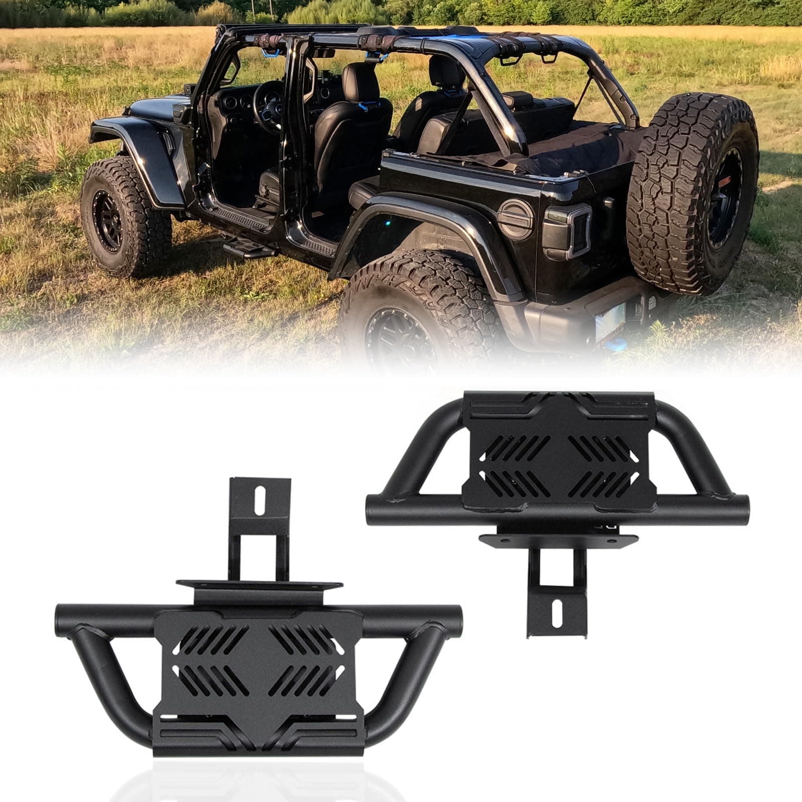 Trumgeta 2X EZ Side Steps Fit for 2007-2018 Jeep Wrangler JK 2/4 Doors Running Boards 350 LBS