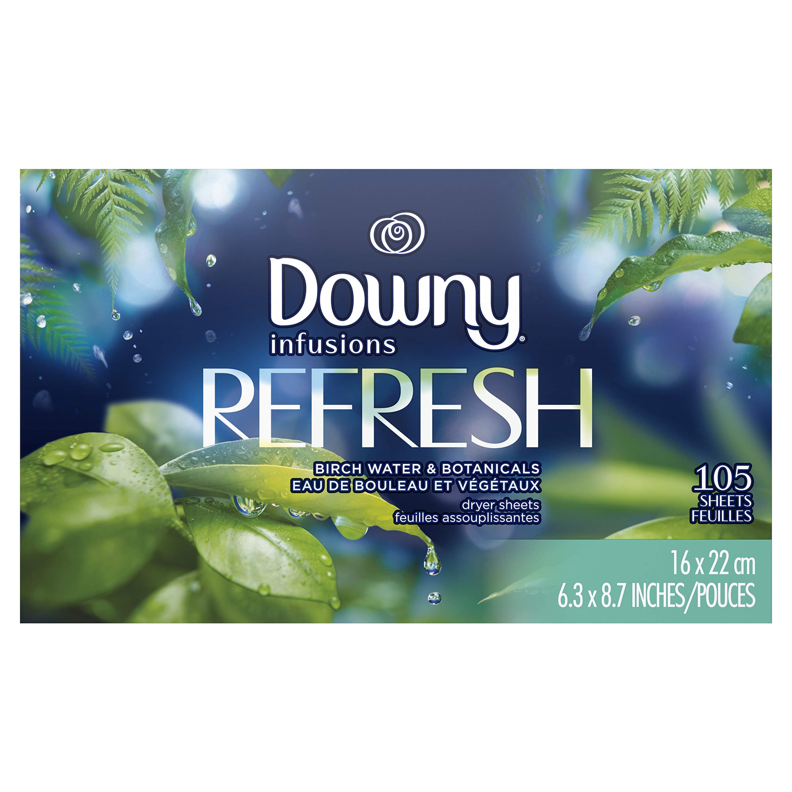 DownyInfusions Fabric Softener Sheets, Botanical Mist, 105 Count