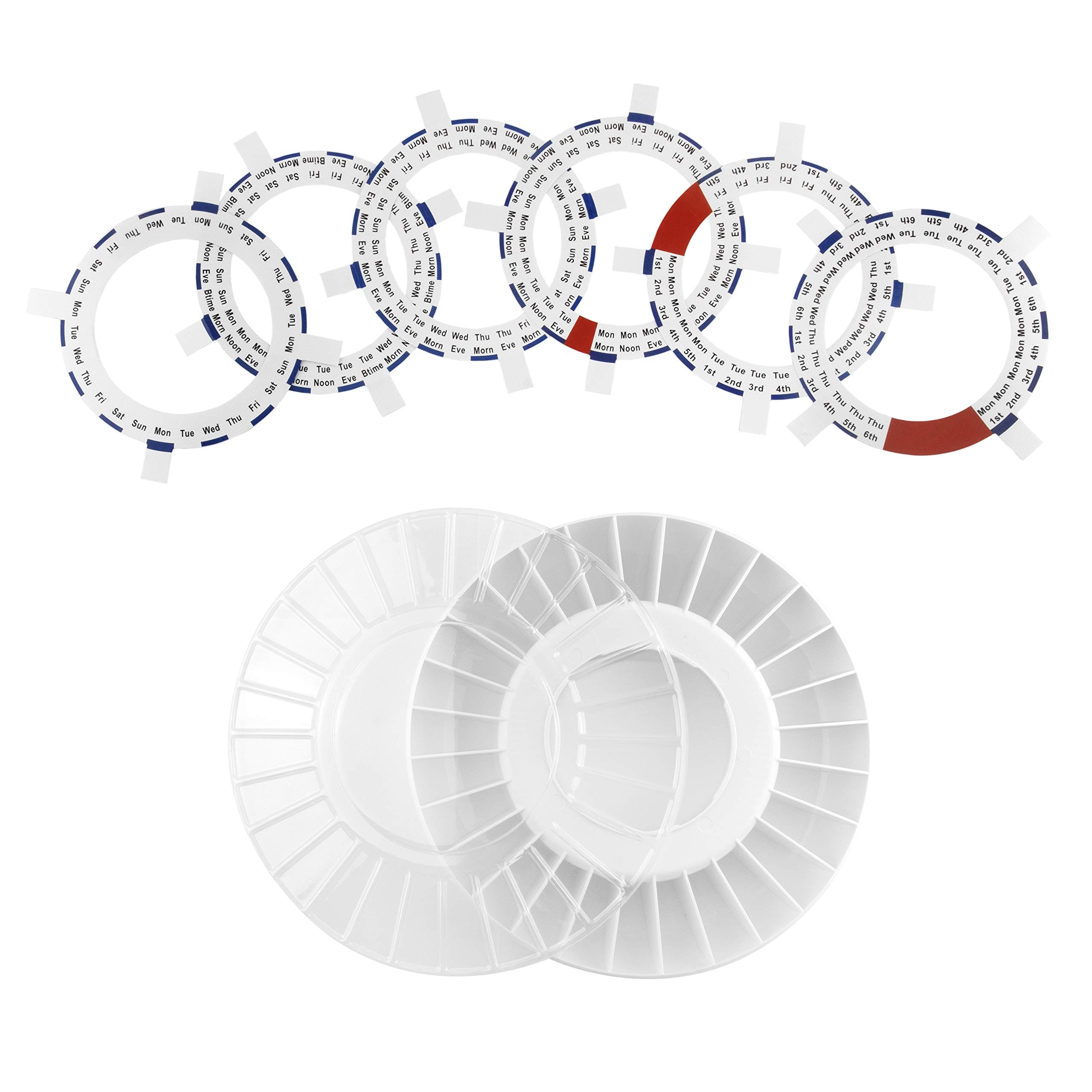 Spare Tablet Tray or Extra Pill Tray with Secure Clip-on Lid and Dosage Rings for TabTime Medelert Automatic Pill Dispenser