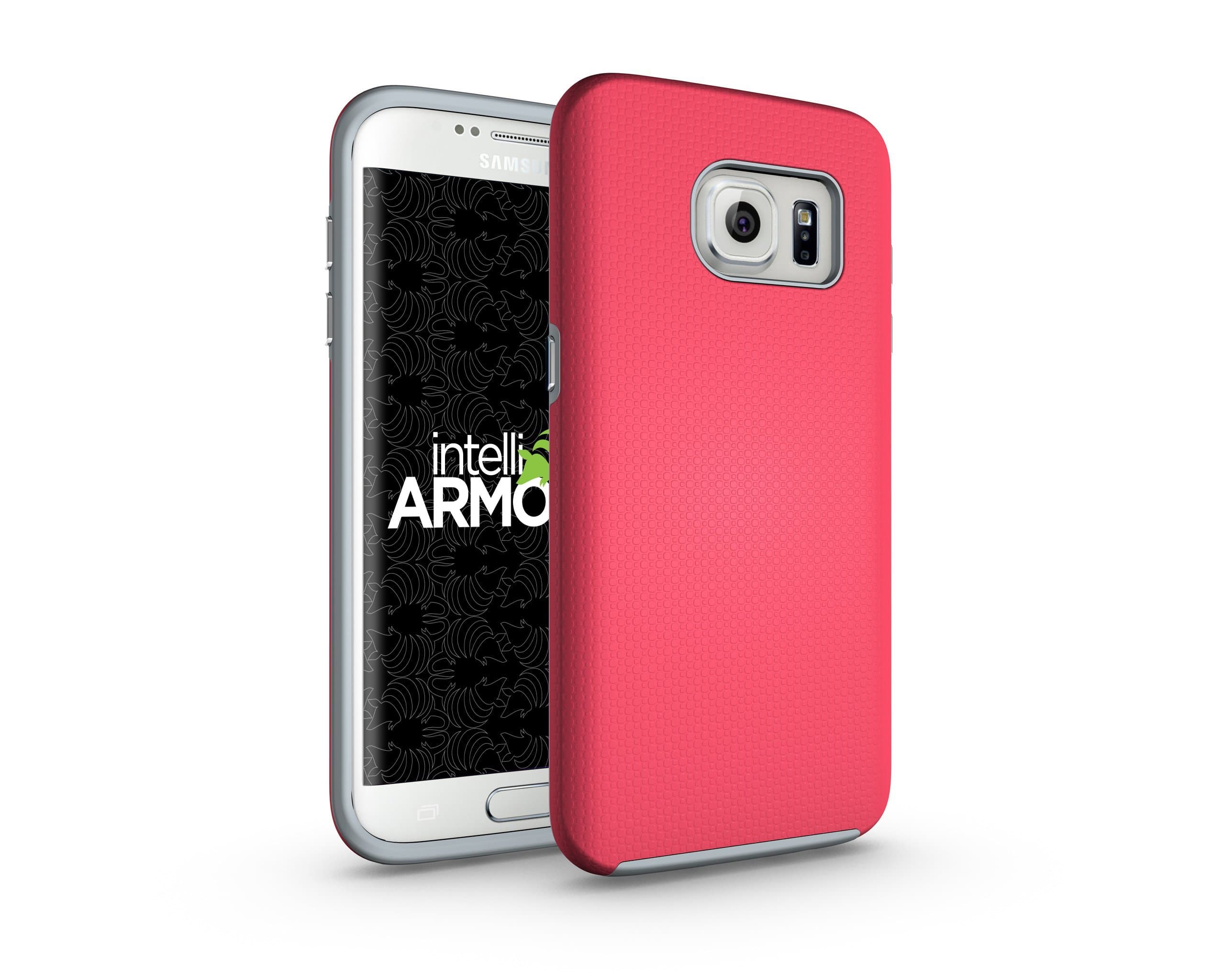 Galaxy S7 Edge Case, intelliARMOR Galaxy S7 Edge - Sentry Series [Pink/Gray] Ultra Rugged - The Smarter Galaxy S7 Edge Case