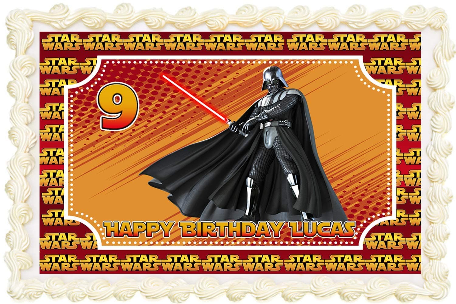 Star Wars Rectangle/Square Personalised Icing Edible COSTCO Cake Topper Decoration - A3