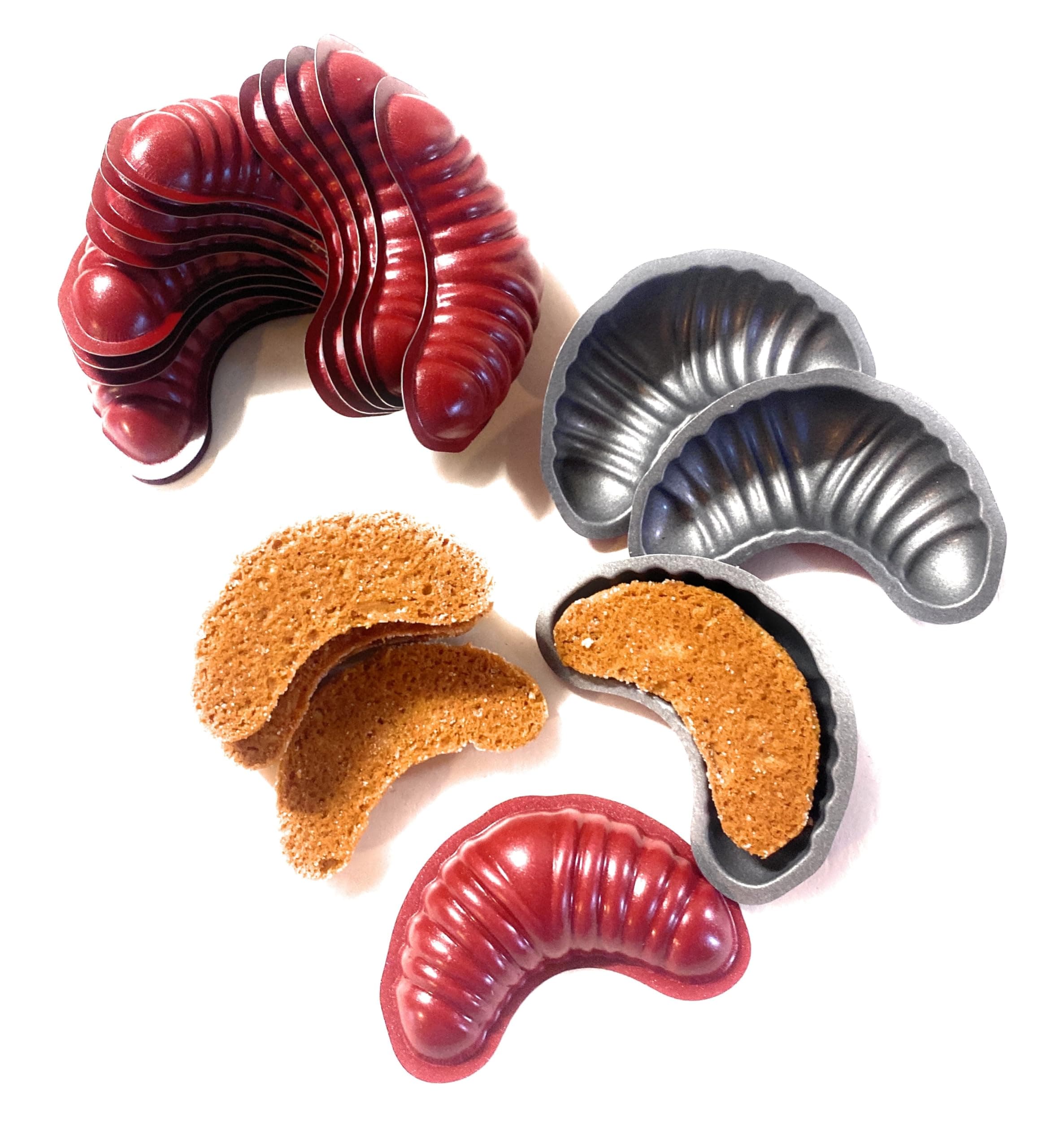 CULIMI CLIMI Mini Tart Pan Half Moon Set - 20 Pcs Non-Stick Coating Baking Forms - Ideal for Egg Tarts, Tartelette, Pastries - Perfect for Home Baking - Easy Release, Durable Construction