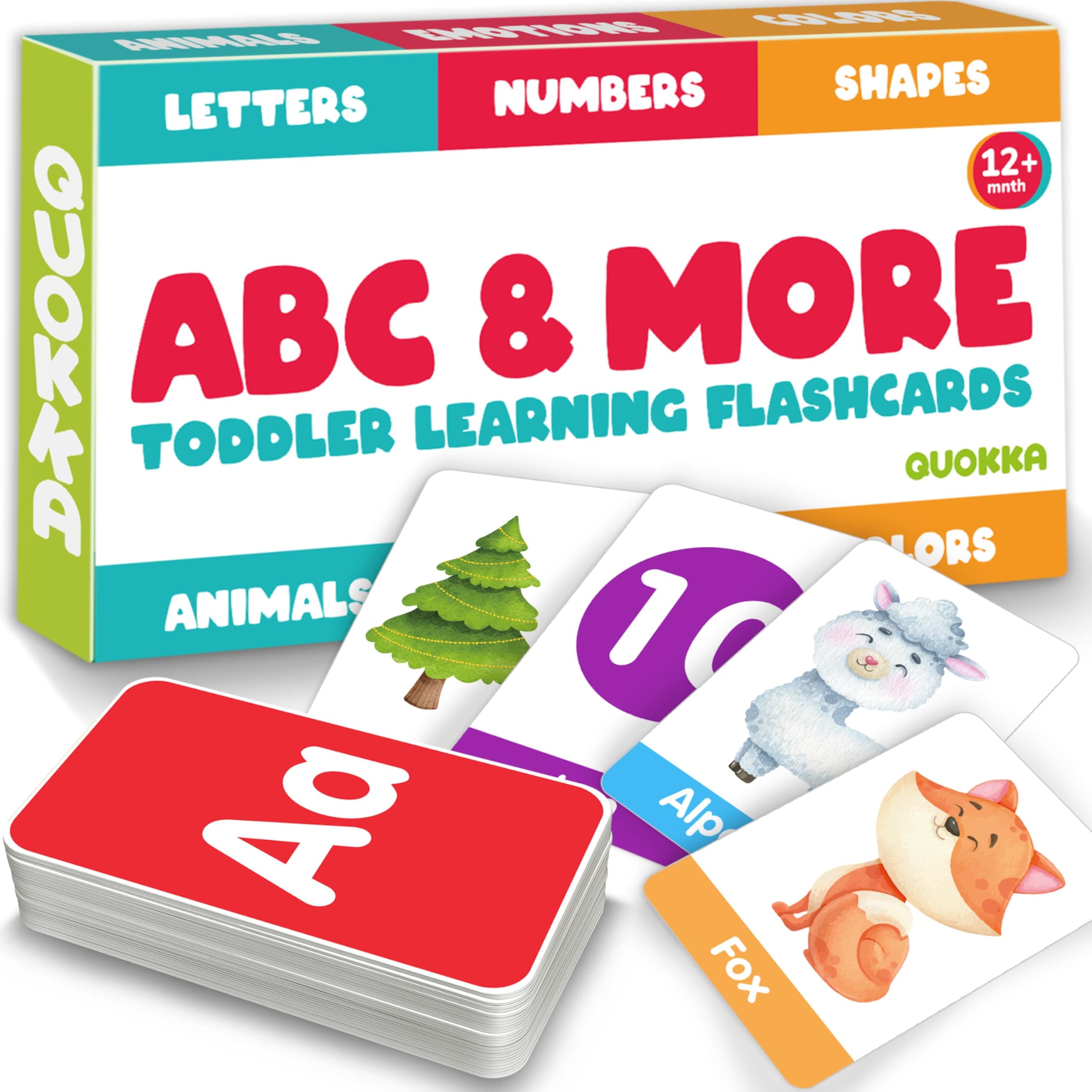 ABC Learning Flash Cards for Toddlers 2-4 Years Old - 60 Flashcards Toy for Kids Ages 1-3-5 by - Alphabet Numbers Colors Letters Animals Learn Activities - First Words Educational Game