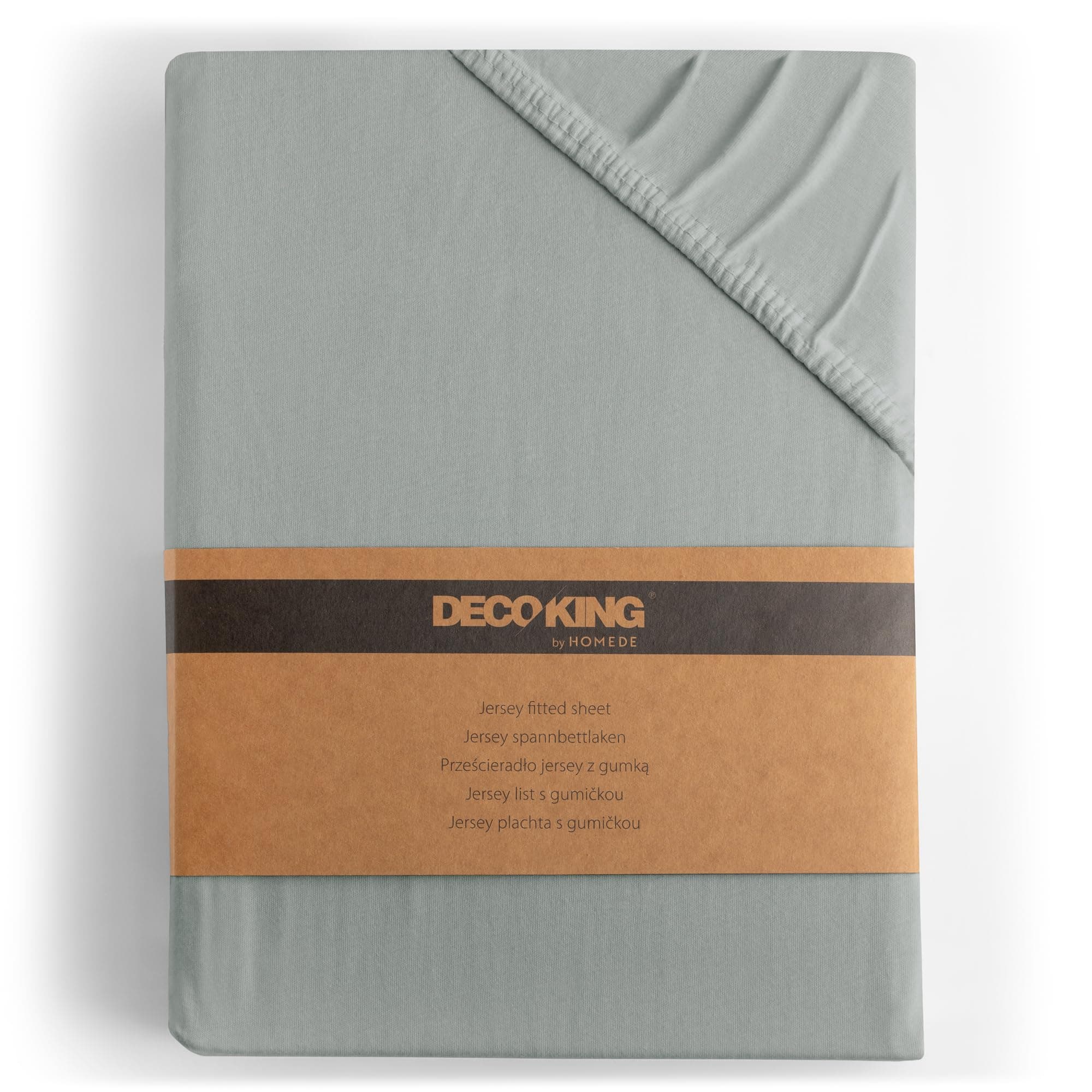 DecoKing Fitted Sheet Super Emperor 100% combed cotton soft Jersey, Amber Collection, 200x220-220x240 cm Steel Grey Silver