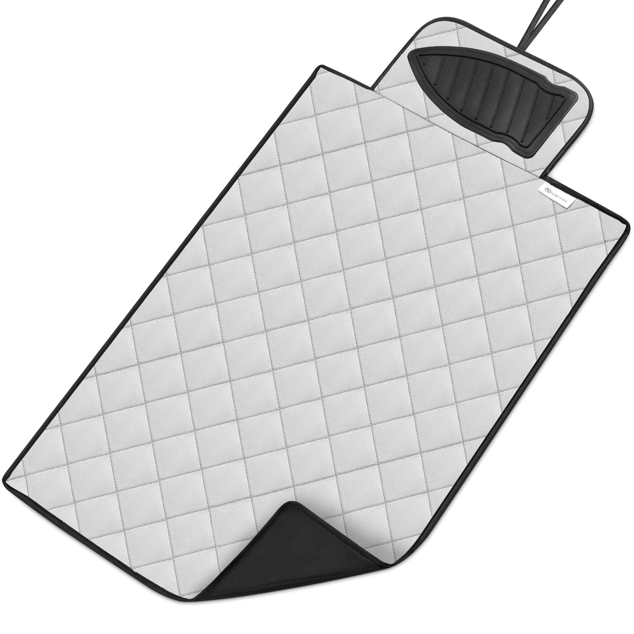 Magnetic Ironing Mat - Change any Flat Surface into an Ironing Board. Features a Silicone Slip Resistant Iron Rest to Safely Place your Hot Iron. Easy to Take Along when Traveling. (19 x 28 Inches)