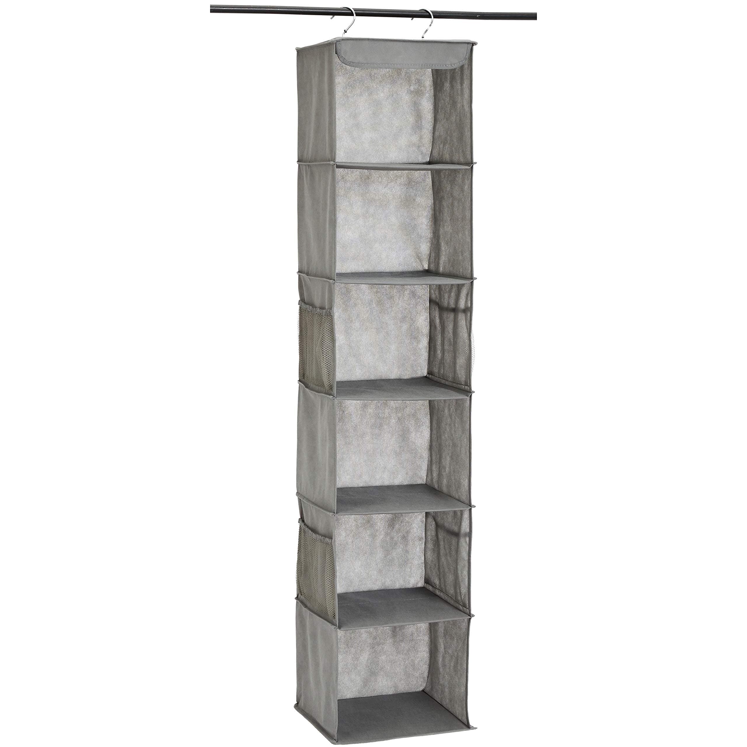 Amazon Basics 6-Tier Hanging Closet Shelf Organizer With Pockets
