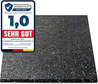 Floordirekt Premium Anti-Vibration Mat 60 x 60 cm - Made in Germany - for Washing Machine Dryers etc. - Can be Cut to in 4 Thicknesses (60 x 60 x 0.8 cm)