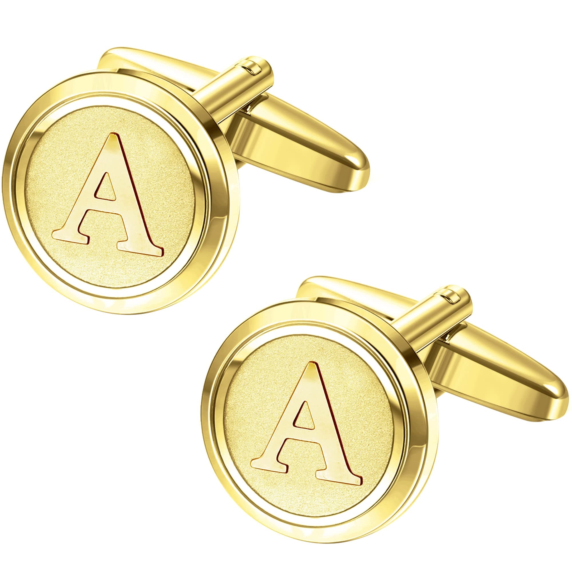 Initial Gold Cufflinks for Men Gold Cuff Links Personalized Copper CuffLinks Letter Cufflinks Gift for Groom Husband Father