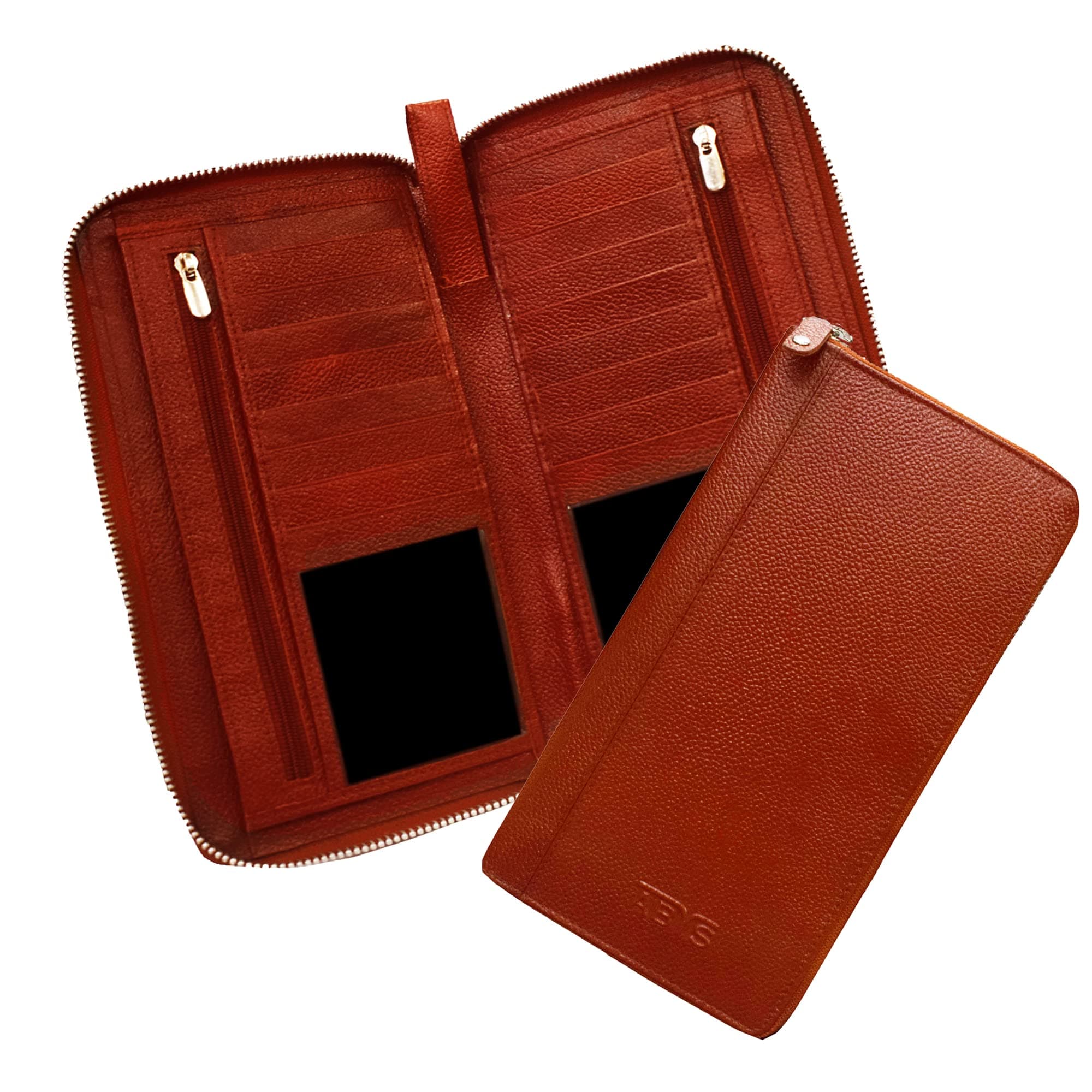 ABYSGenuine Leather RFID Protected Light Brown Document,Passport,Credit Debit ATM Card Holder,Cheque Book,Passbook Holder for Men and Women(1861SKBL)