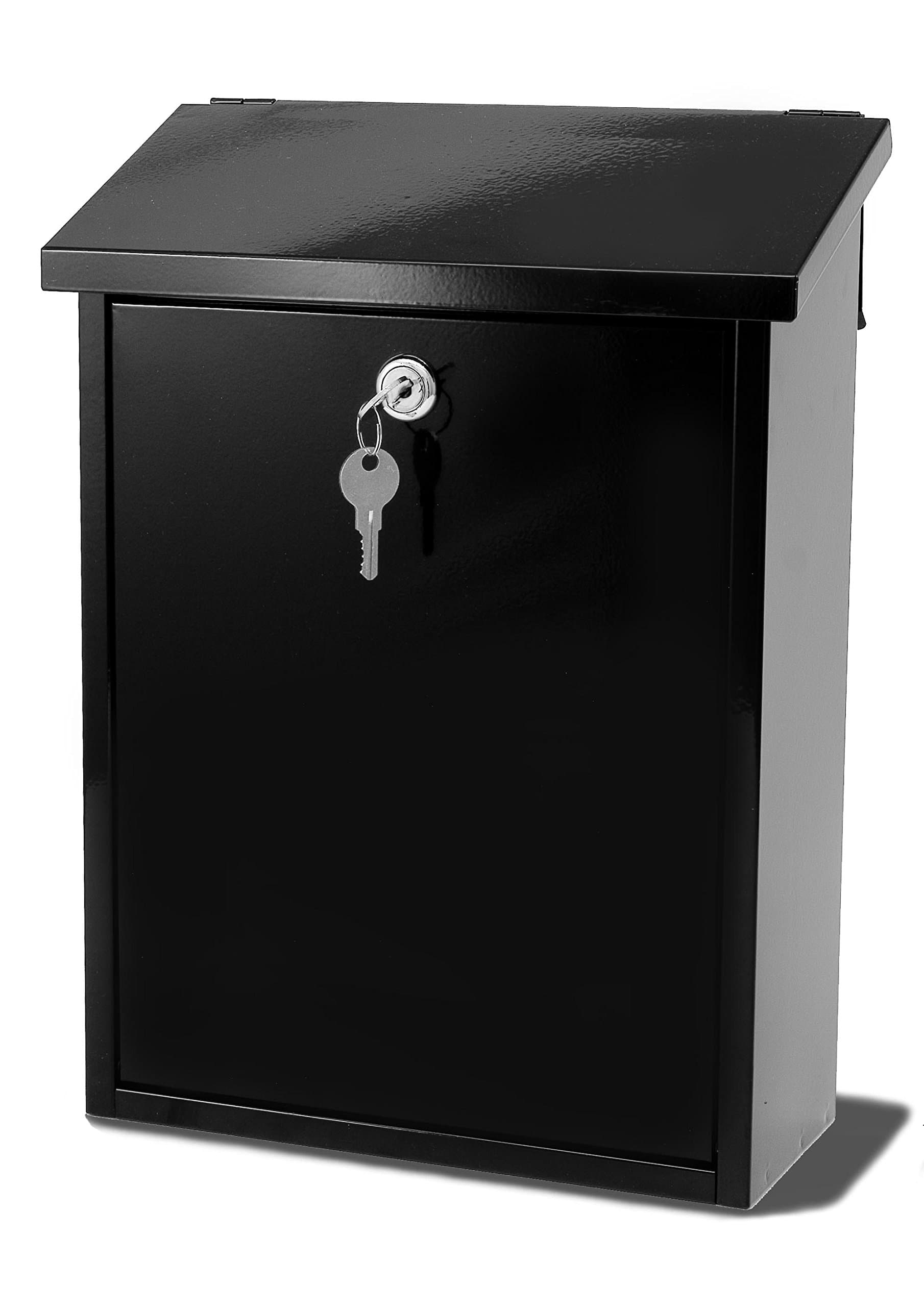 Sterling Liffey Rear Access Steel Postbox - black