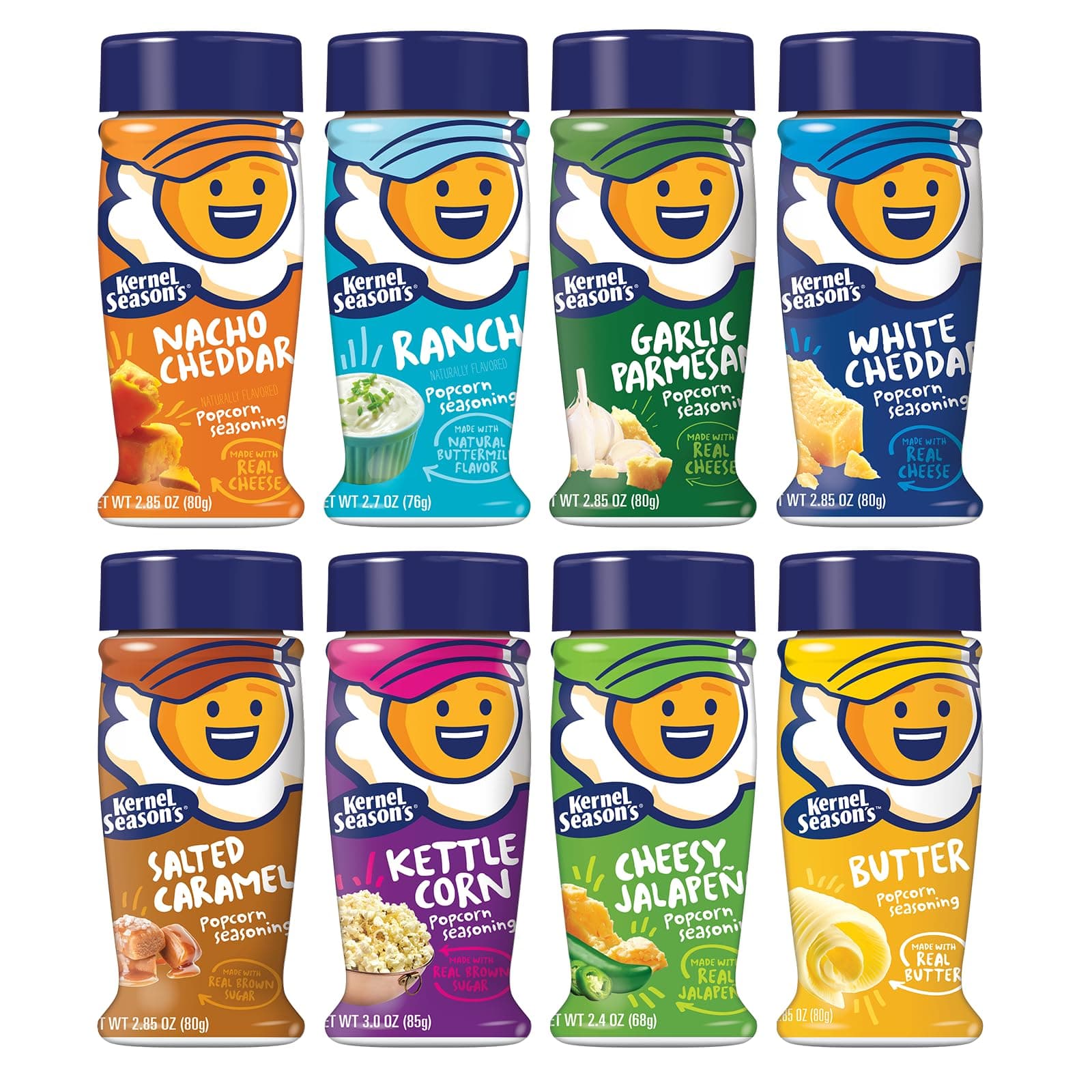 Kernel Season's Full-Size Jars Seasoning Variety Pack, 2.4-3.0 Ounce Shakers (Pack of 8) by Kernel Season's