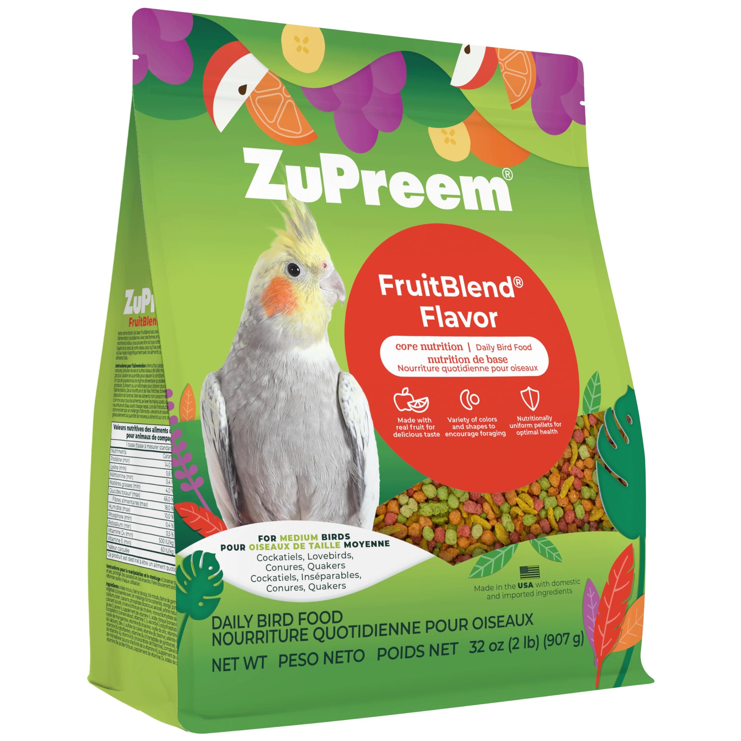Zupreem FruitBlend Flavor for Medium Size Birds, 907 gm