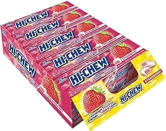 Strawberry 1.76oz ea | Unique Fun Soft & Chewy Taffy Candy | Immensely Juicy Fruit Flavors (1)