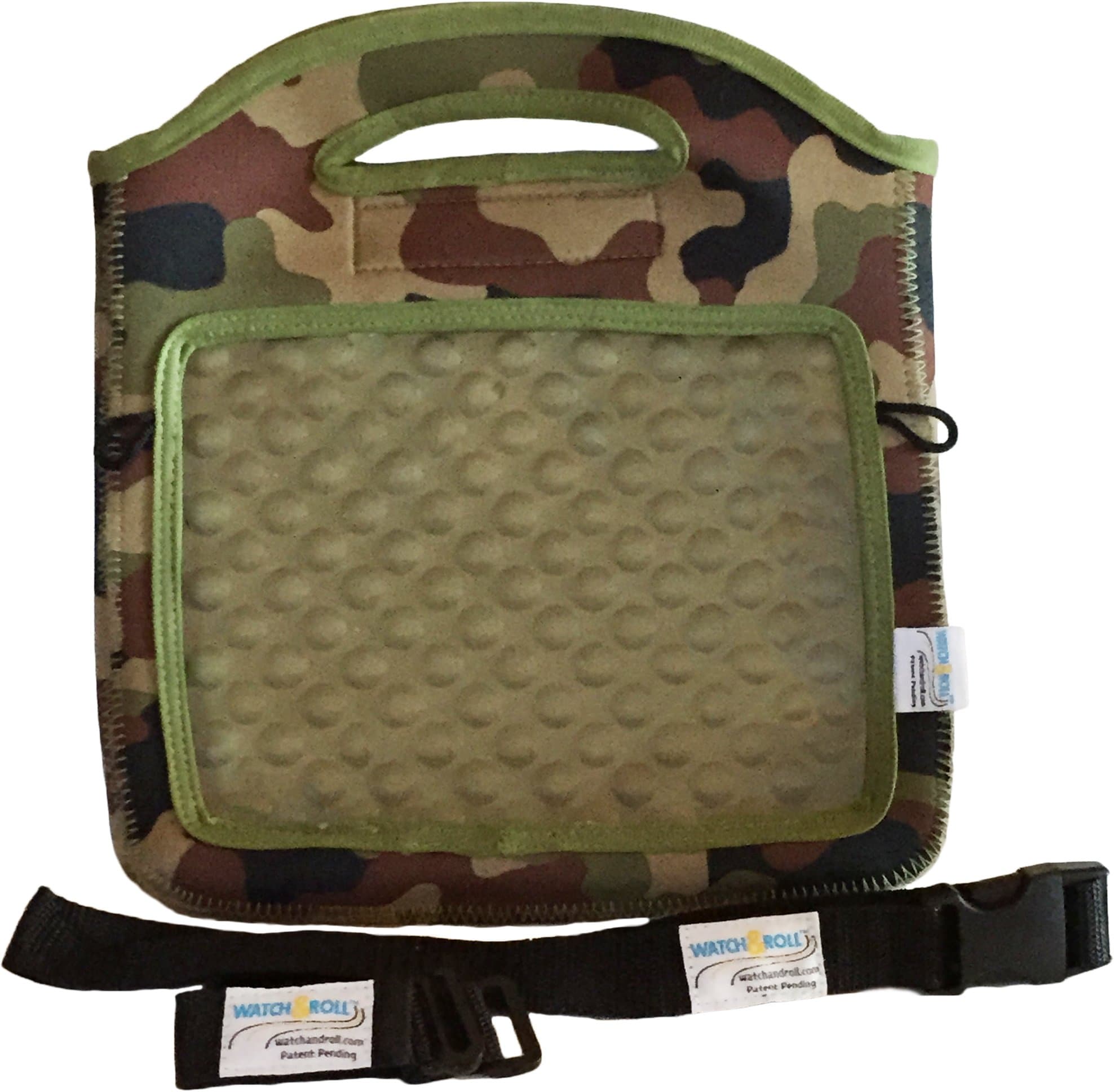 Watch and Roll - Mountable Tablet Case Kit for Car, Stroller, Plane, Toddler & Kid - Camo