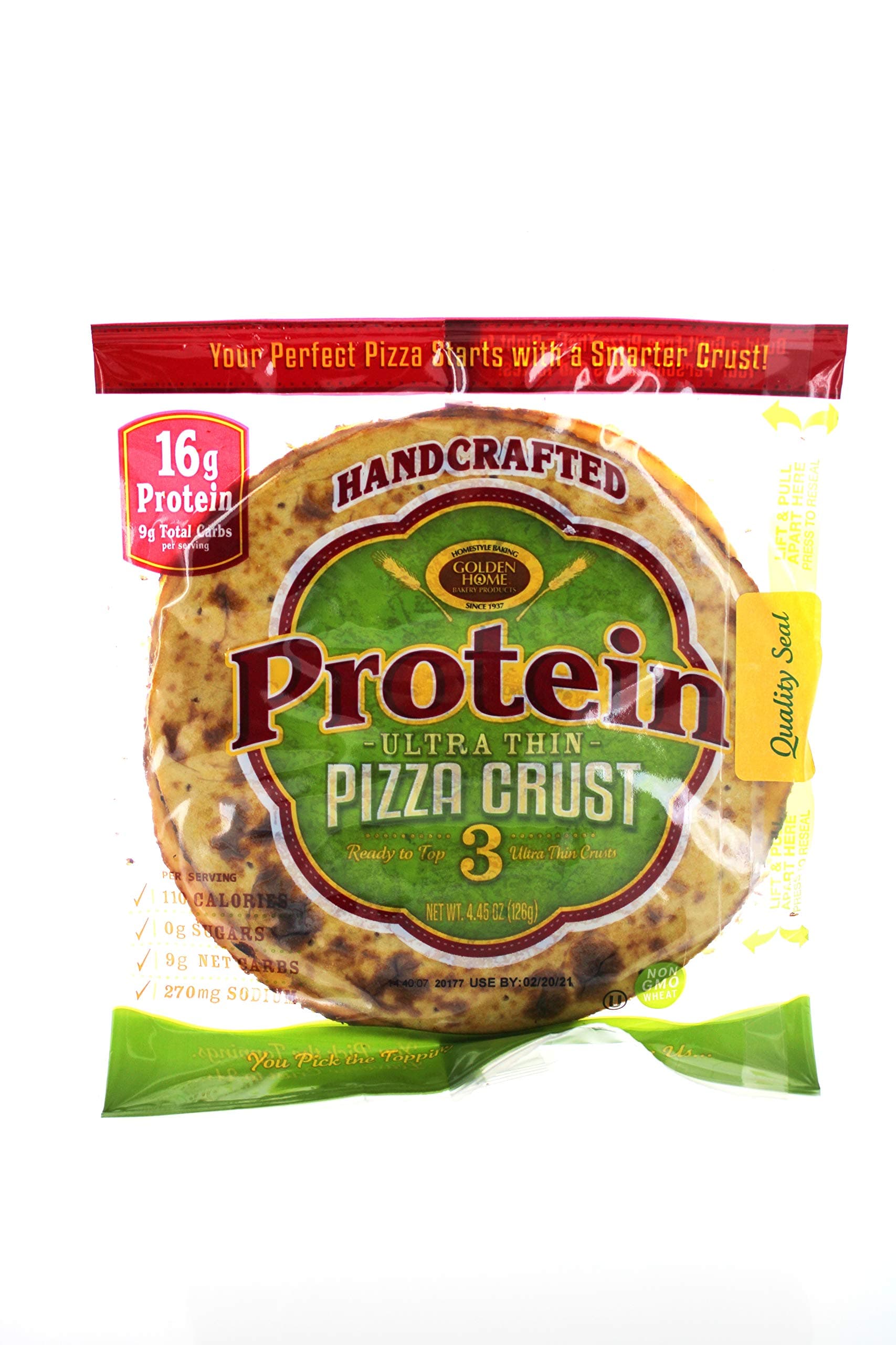 Ultra Thin 16g Protein Pizza Crust, 3 crusts