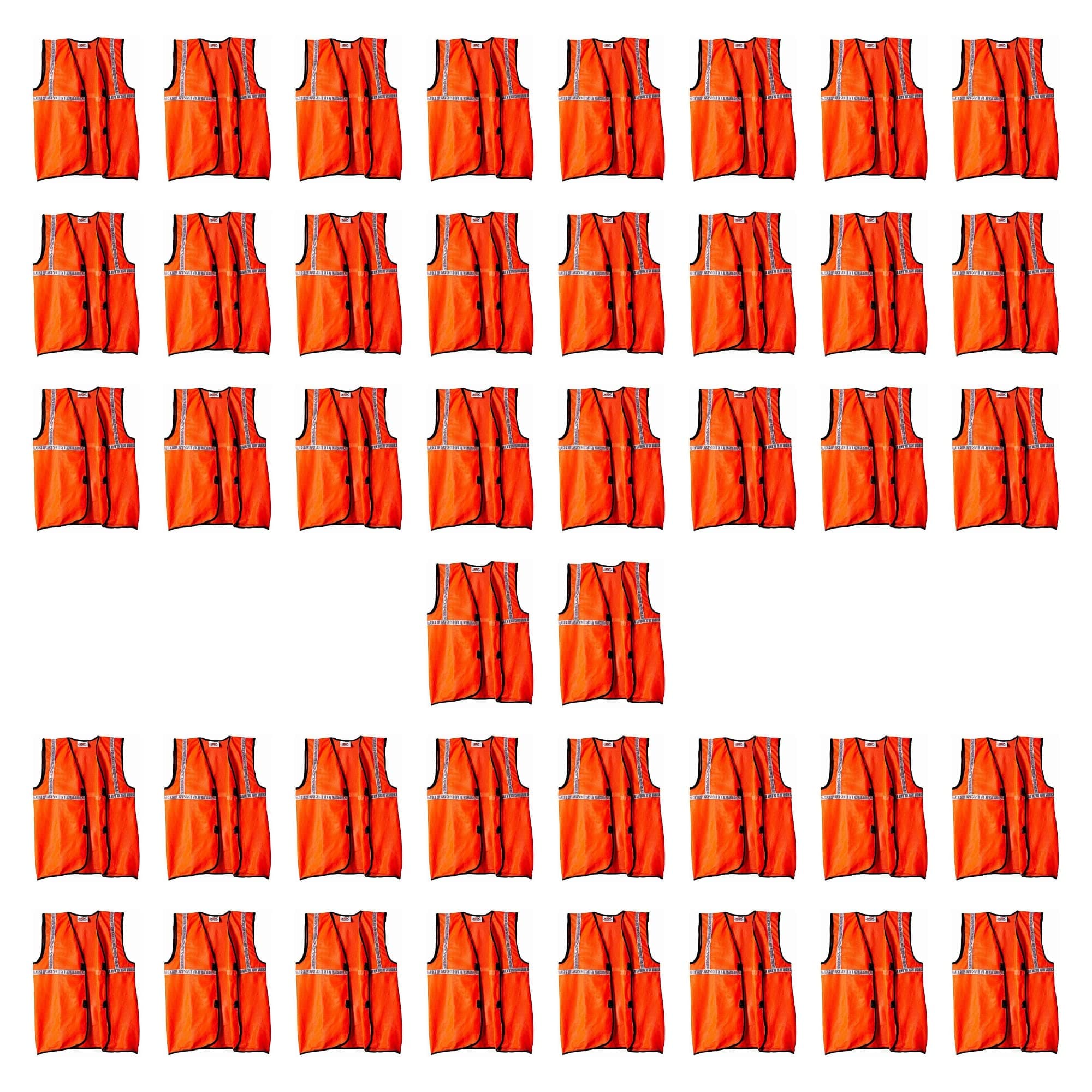 QADAR High Visibility Reflective Safety Jacket - Front & Back Reflectors(1 Inch), Perfect for Industrial Workers, Engineers, & Bicycle Riders, Lightweight Radium Jacket (Orange, 50 Nos)