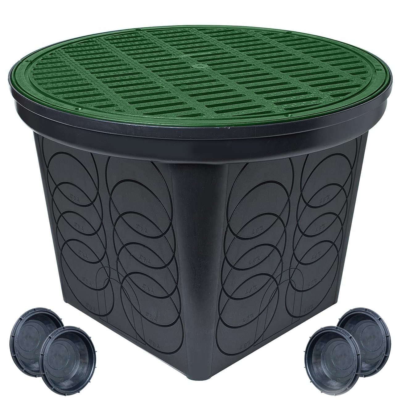 StormDrain 2-Pack FSD-3017-20BKIT 20-in. Large Round Catch Basin with Green Grate Kit