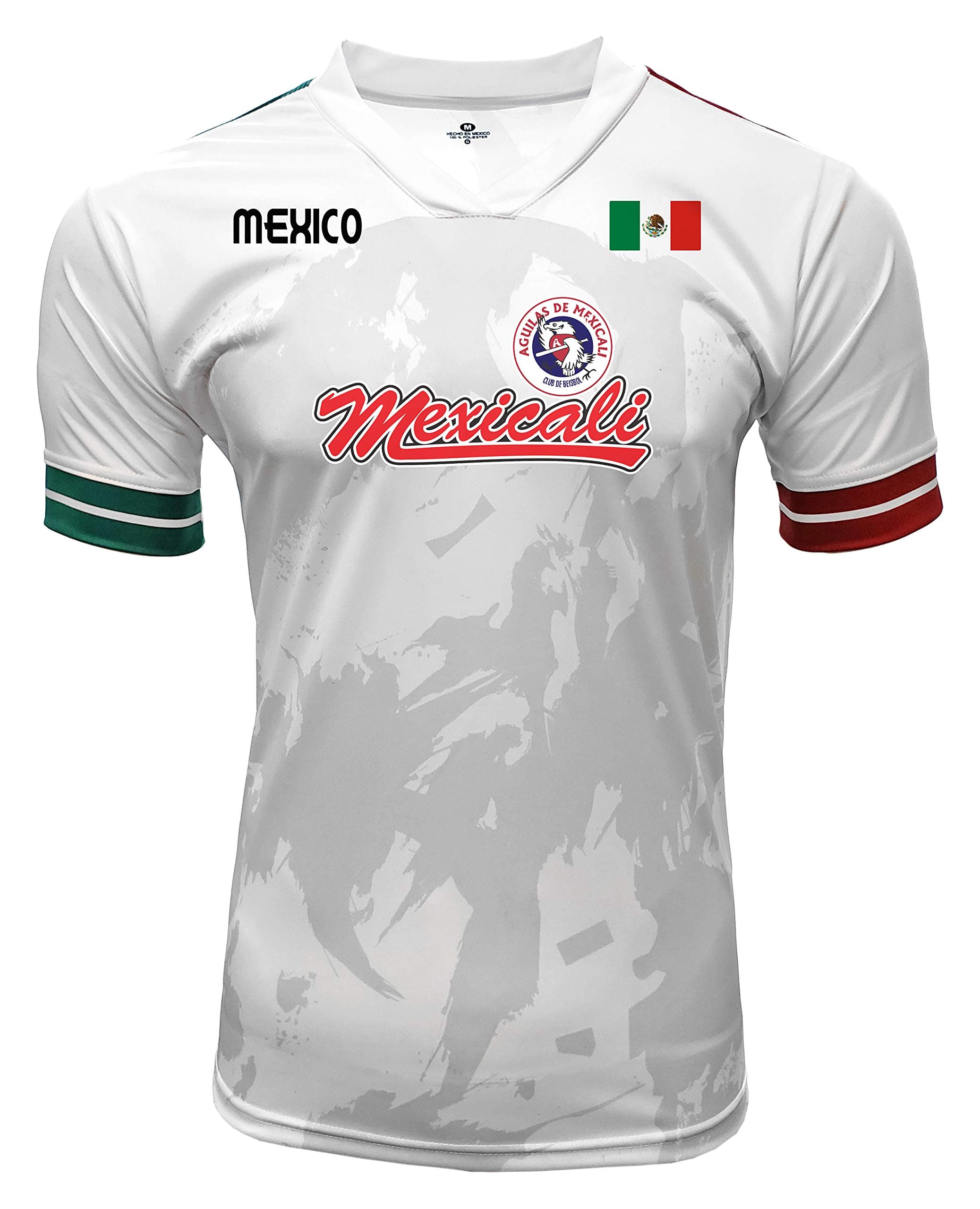 Jersey Mexico Aguilas de Mexicali 100% Polyester White/Grey_Made in Mexico