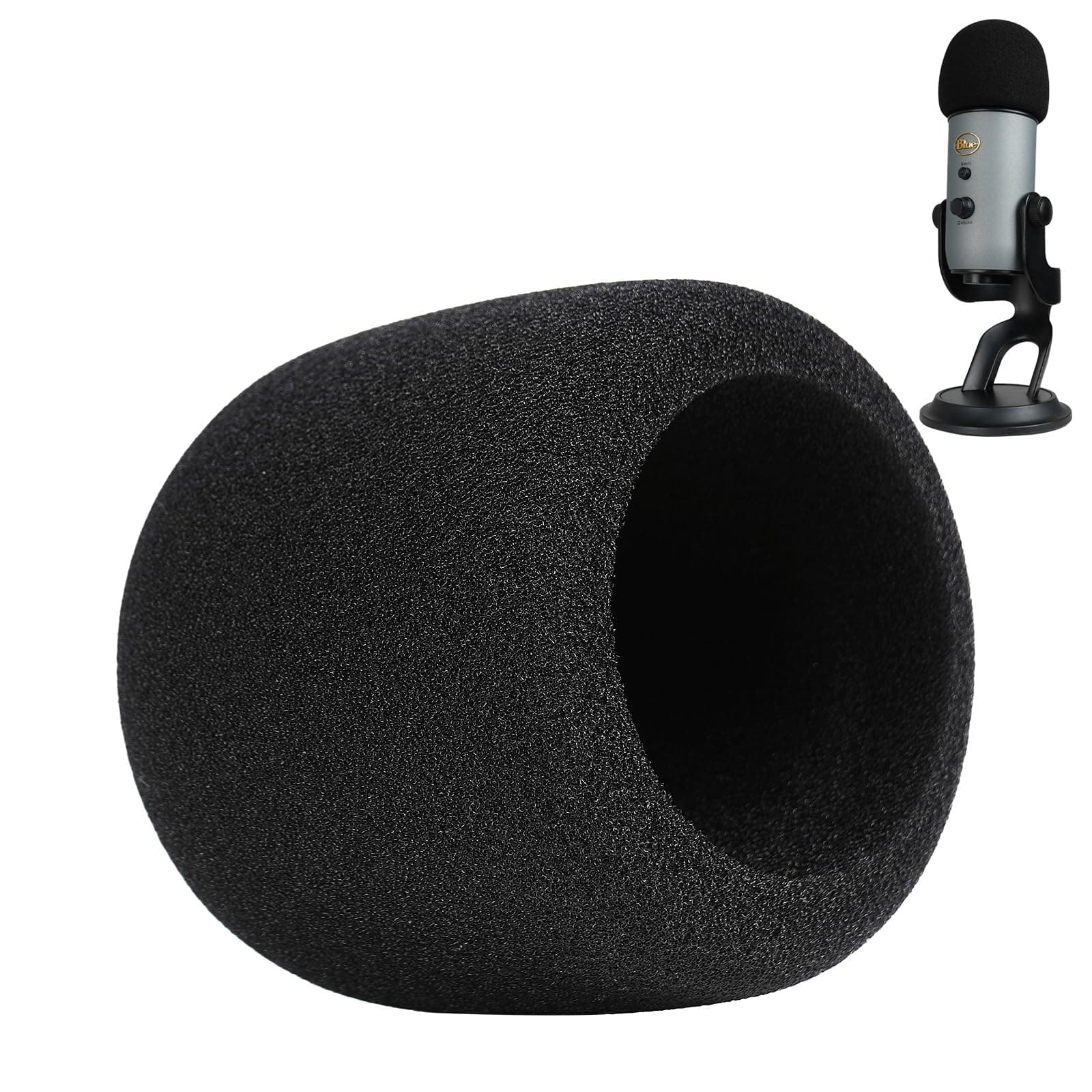 Pop Filter/Windscreen for Blue Yeti and Yeti Pro Microphones, Foam Mic Cover for Filtering Plosives and Hissing Noise