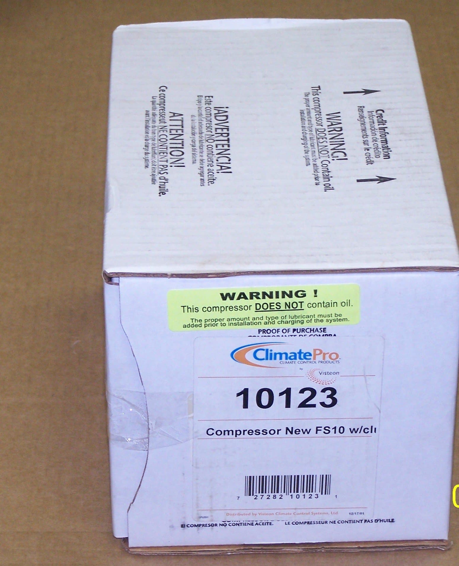 Visteon Climate Control Systems Ltd 10123 New Compressor And Clutch