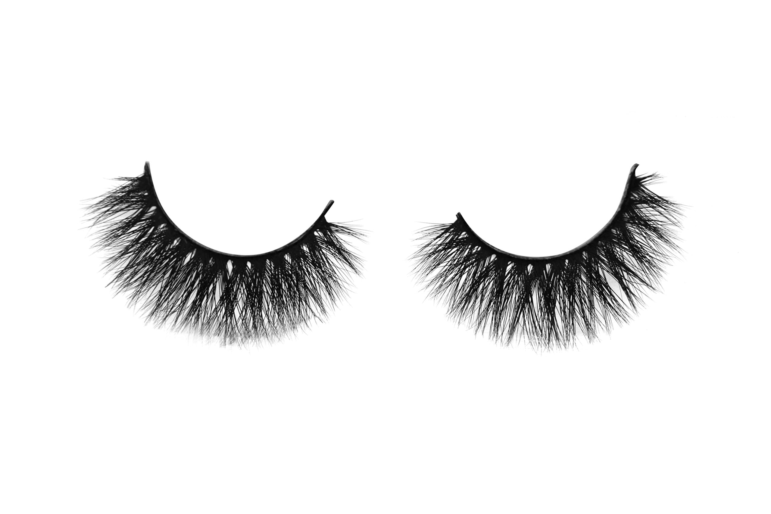 Mink 3D False Eyelashes 100% Real Luxurious Fur Handmade Pair Reusable Long Thick Wispy Cross - Aphrodite 105