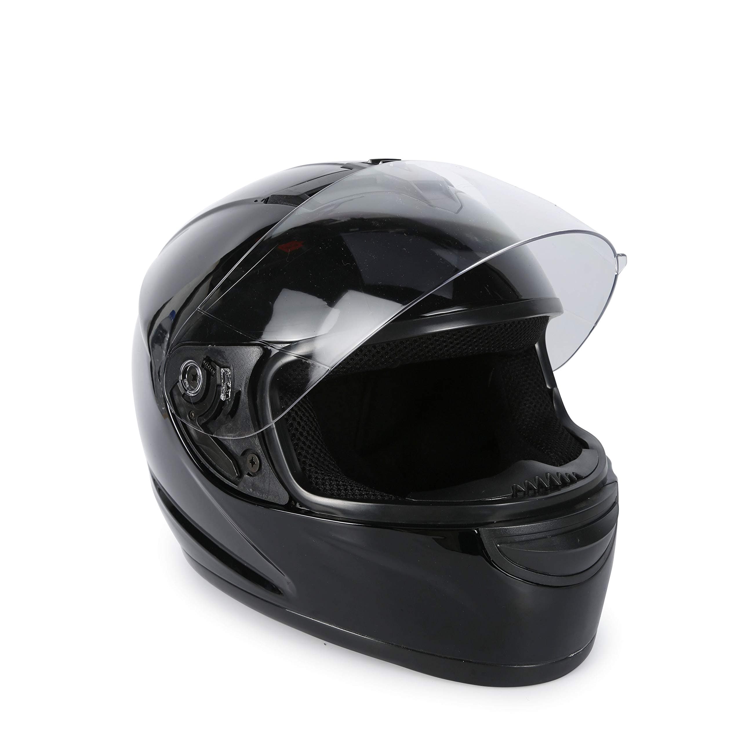 Full Face Motorcycle Helmet DOT Approved With Flip Up Visor Scratch-Resistant Anti-Fog Adjustable Vents Sun Visor Street Bike Helmets -Black(M)
