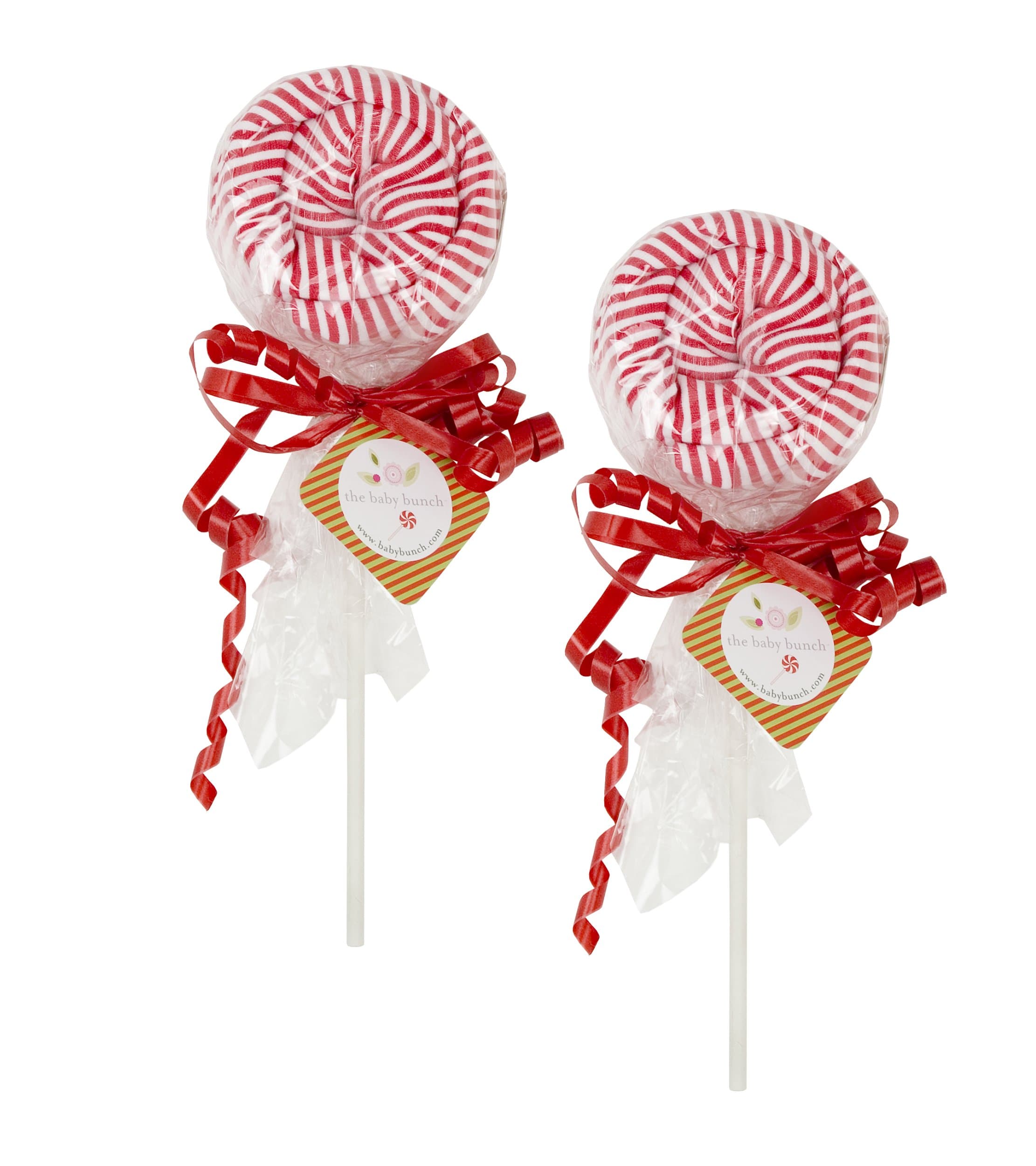 Lollipop Bodysuits Set - Red/White, 0-6 Months