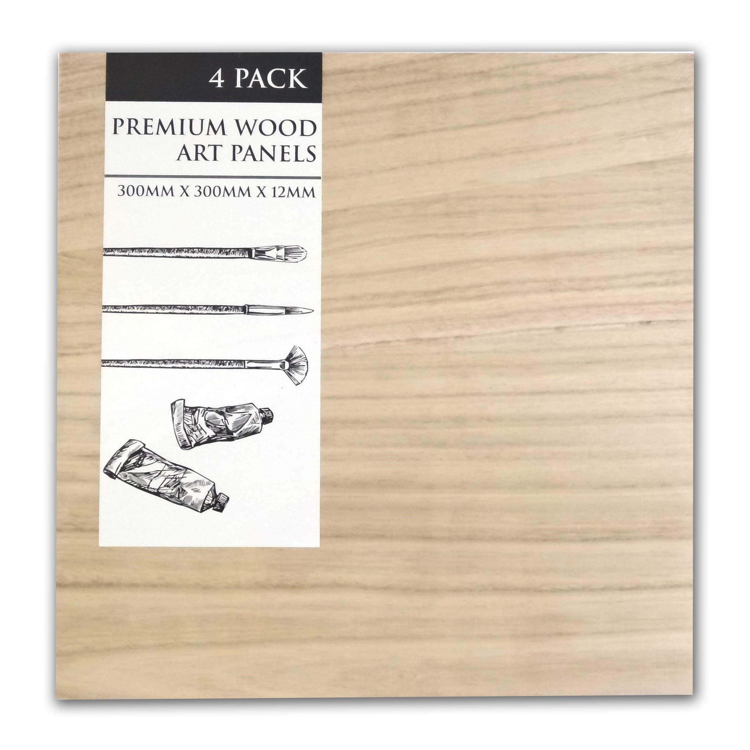 Art Boards - Art Panel - Premium Solid Wood 12x12 inch (11.8" x 11.8" Actual Size) - 4 Pack (12" x 12" x .5")