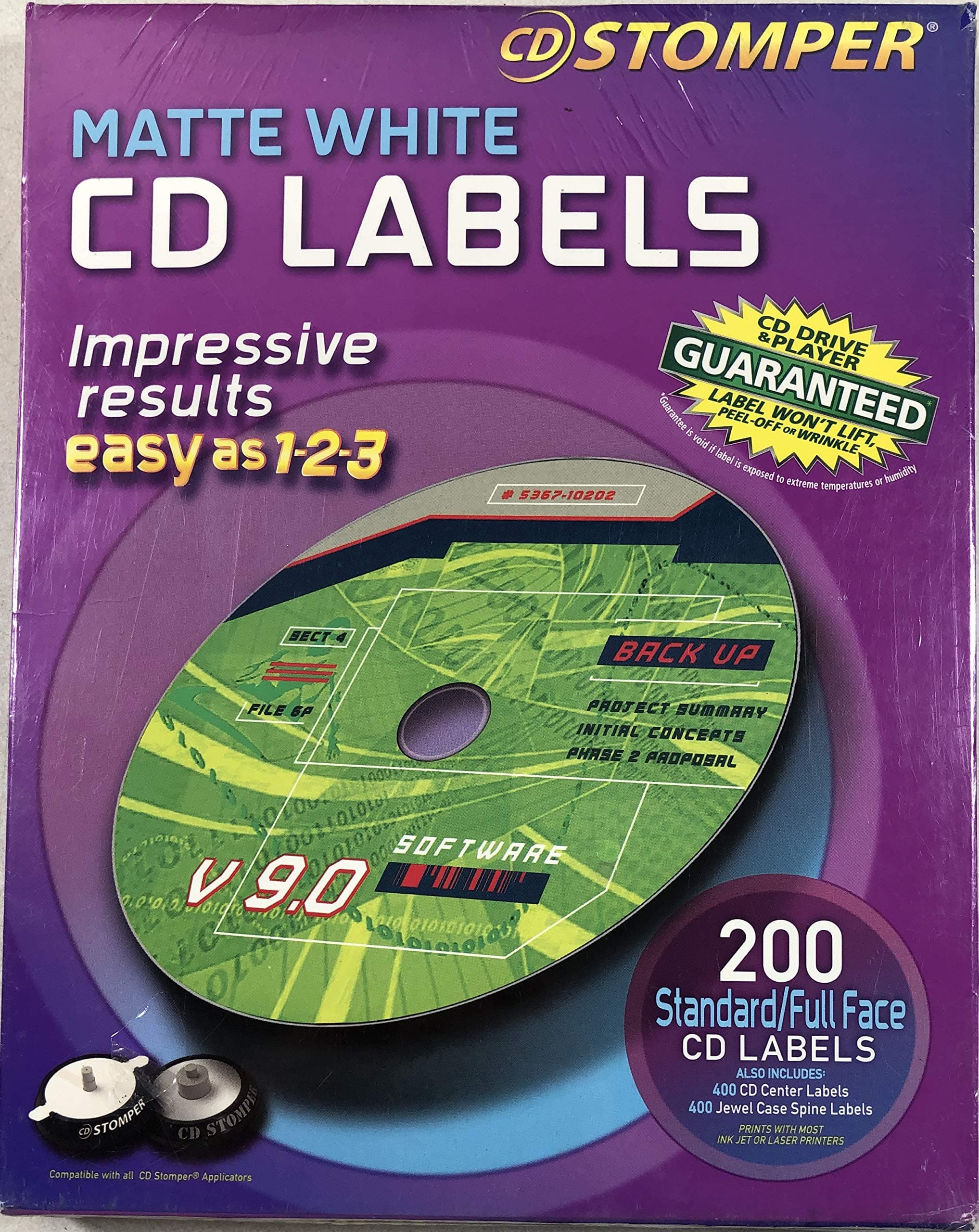 Matte White Cd Labels 200 Standard Full Face