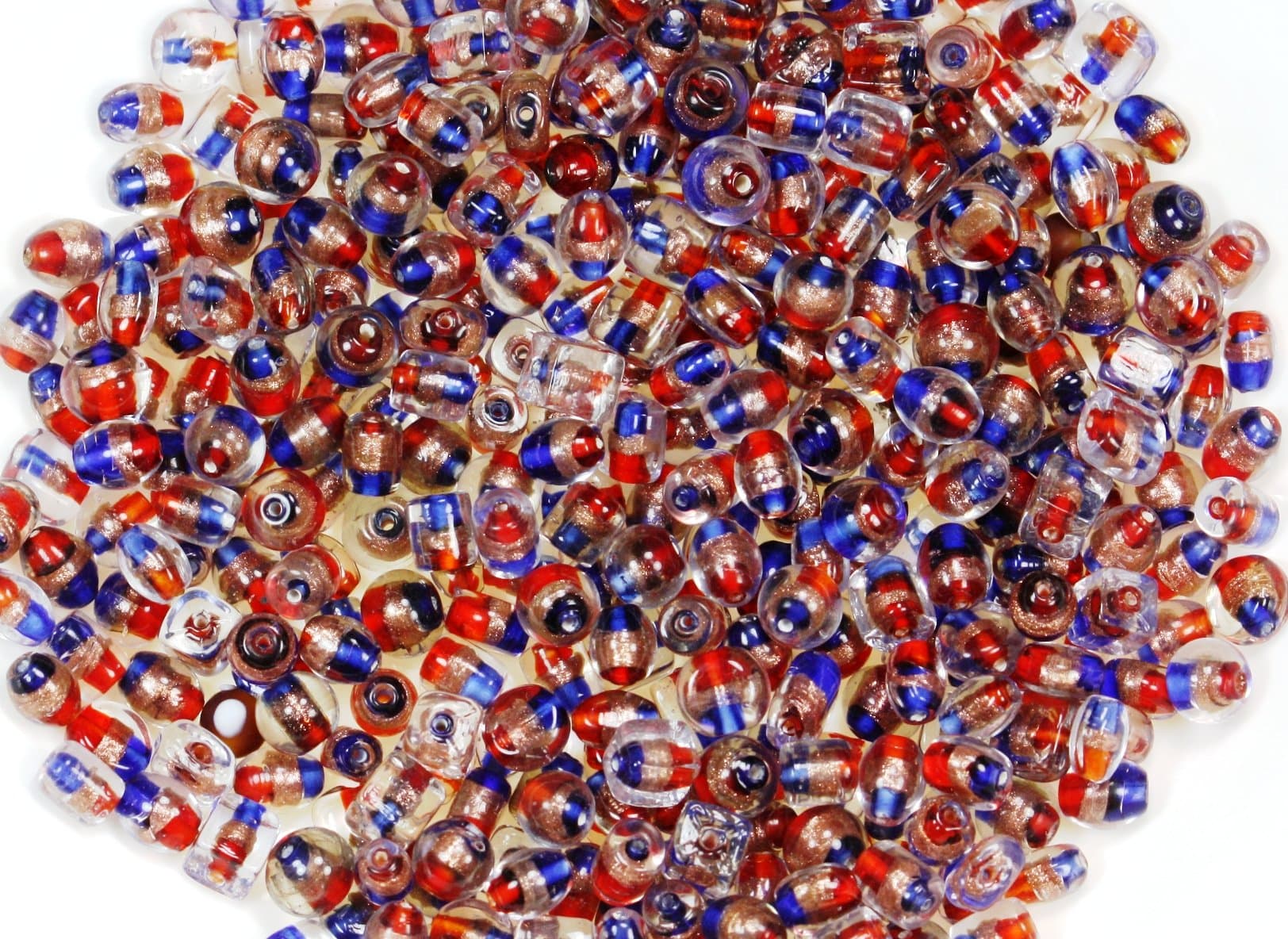 Glass Beads 100pcs Round Oval Square Mix
