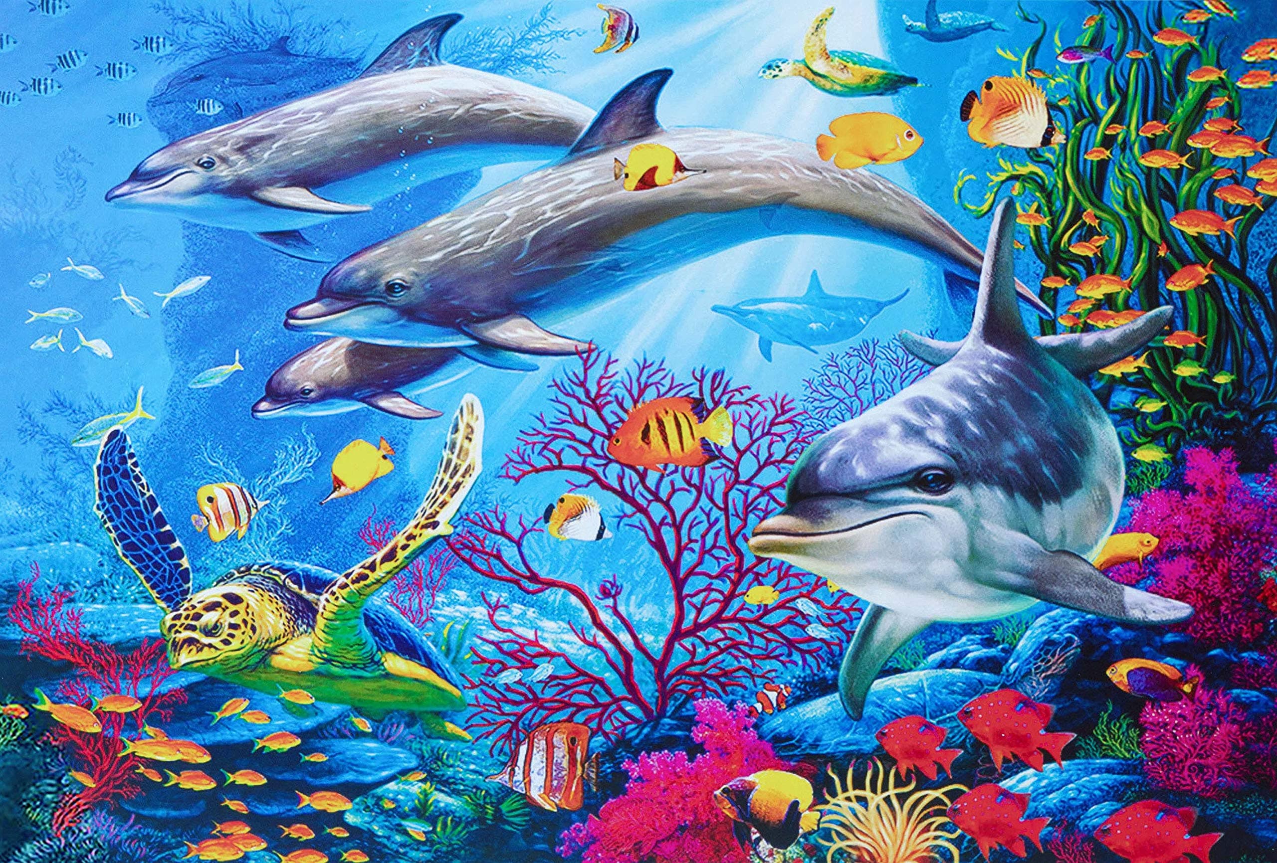 1000 PCS Jigsaw Puzzles - Ocean World, Educational Intellectual Decompressing Fun Game for Kids Adults
