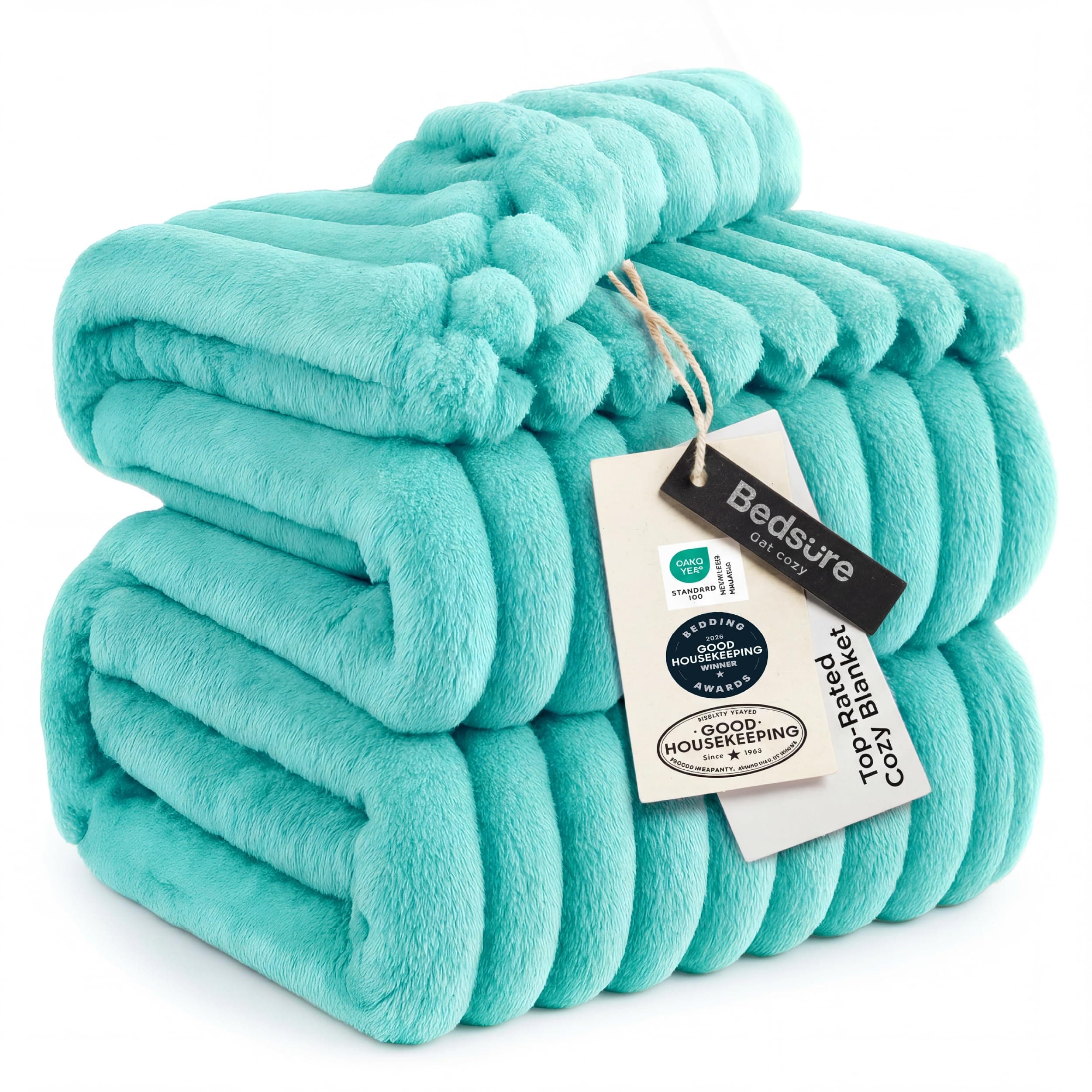 Bedsure GentleSoft Blue King Size Blanket for Bed - Cozy Soft Blankets for Women, Cute Small Fleece Throws for Girls, Birthday Gifts for Women Decor Gifts for Mom, Blue Fog, 108x90 Inches