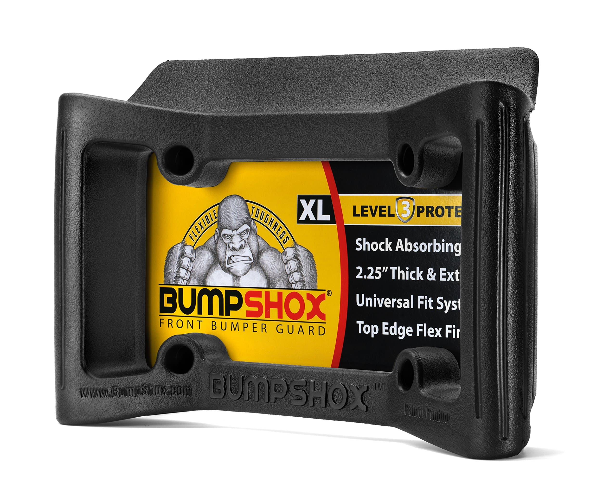 The Original Front Bumper Guard & Front Bumper Protection License Plate Frame. Tougher Than Steel! (BumpShox XL (2.25" Thick))