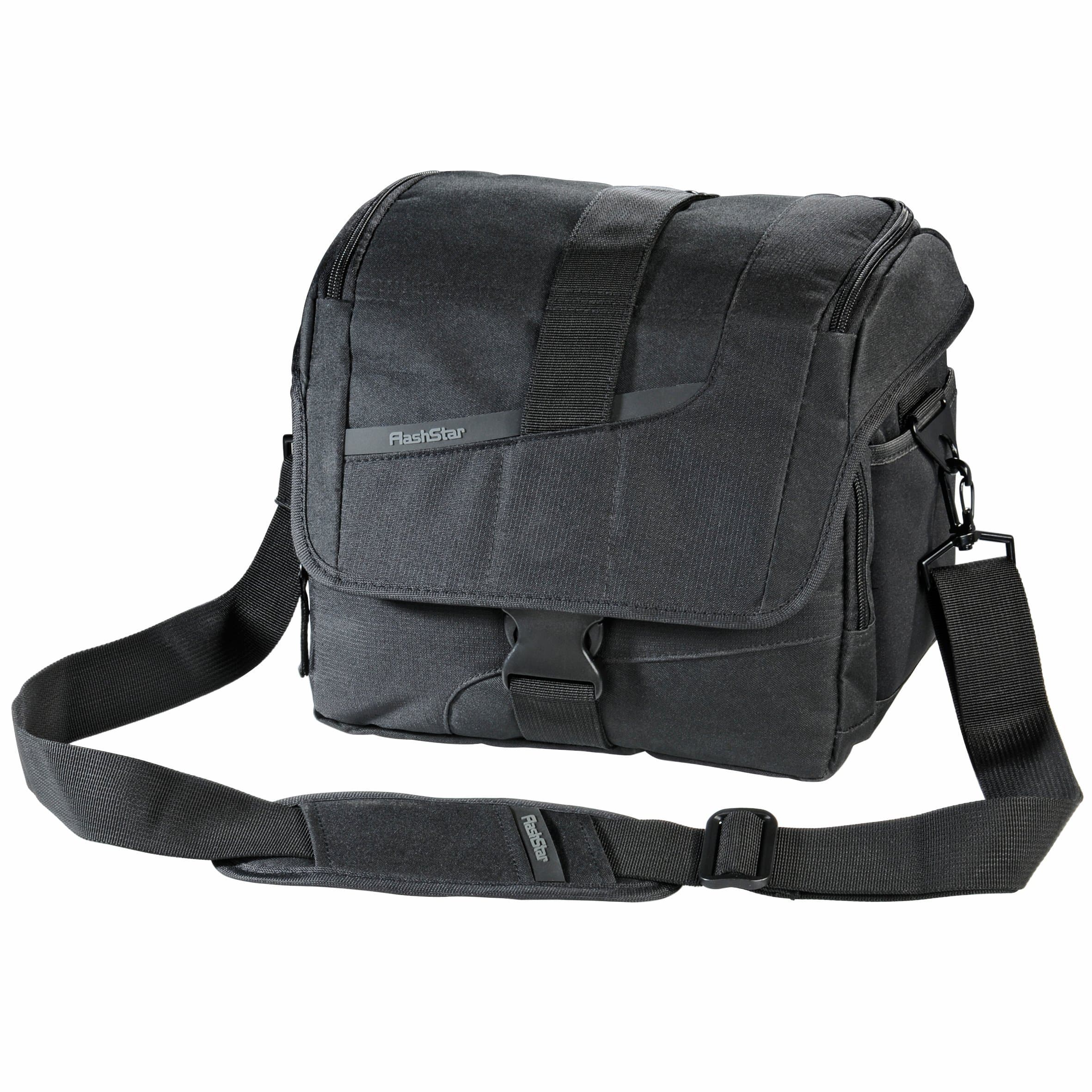Flashstar Camera Bag for SLR Cameras with Easy Opening and Rain Protection Black