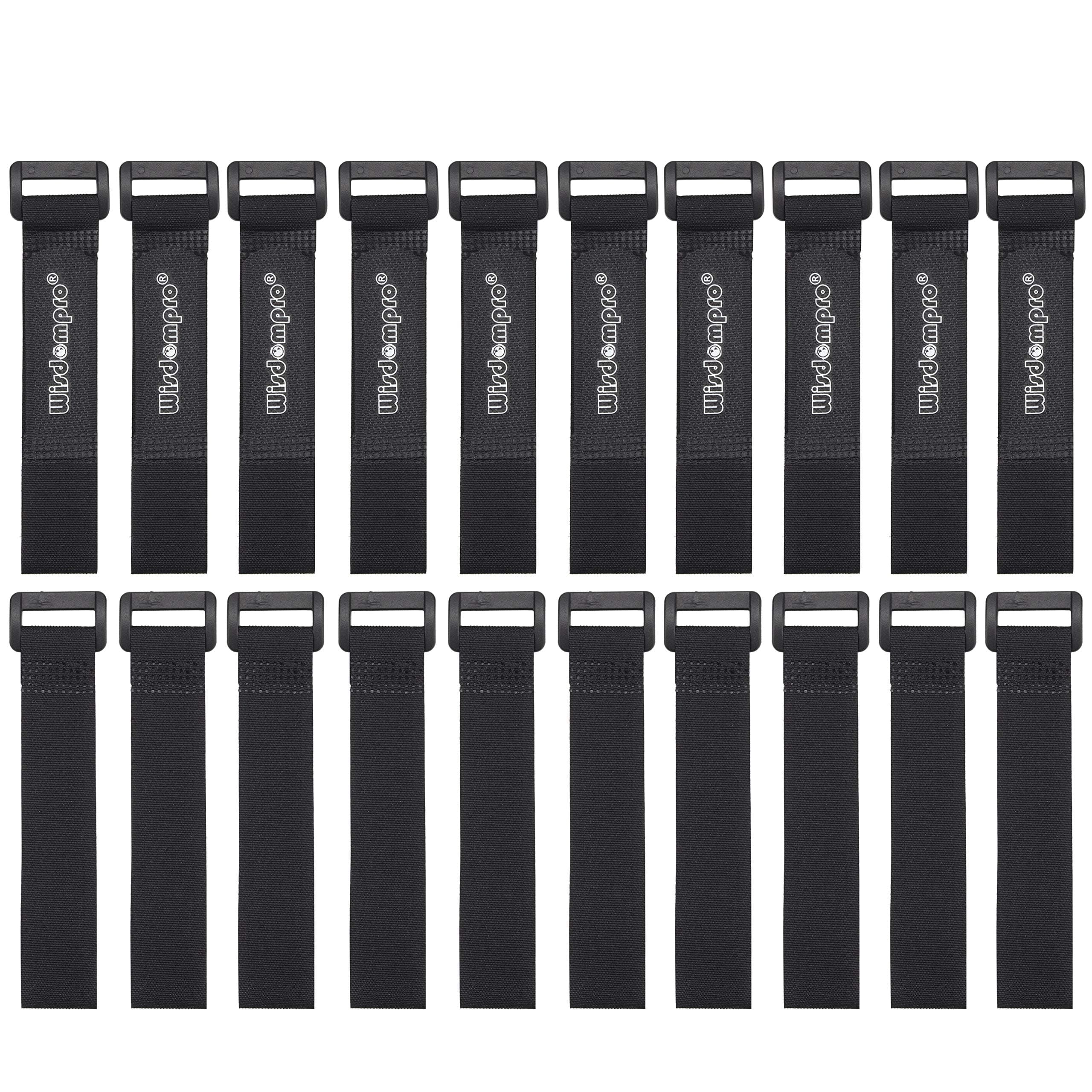 Hook and Loop Cable Straps, Wisdompro [20 Pack] 0.8 x 8 Inches Fastening Cable Ties Adjustable Multipurpose Securing Straps for Cord Management