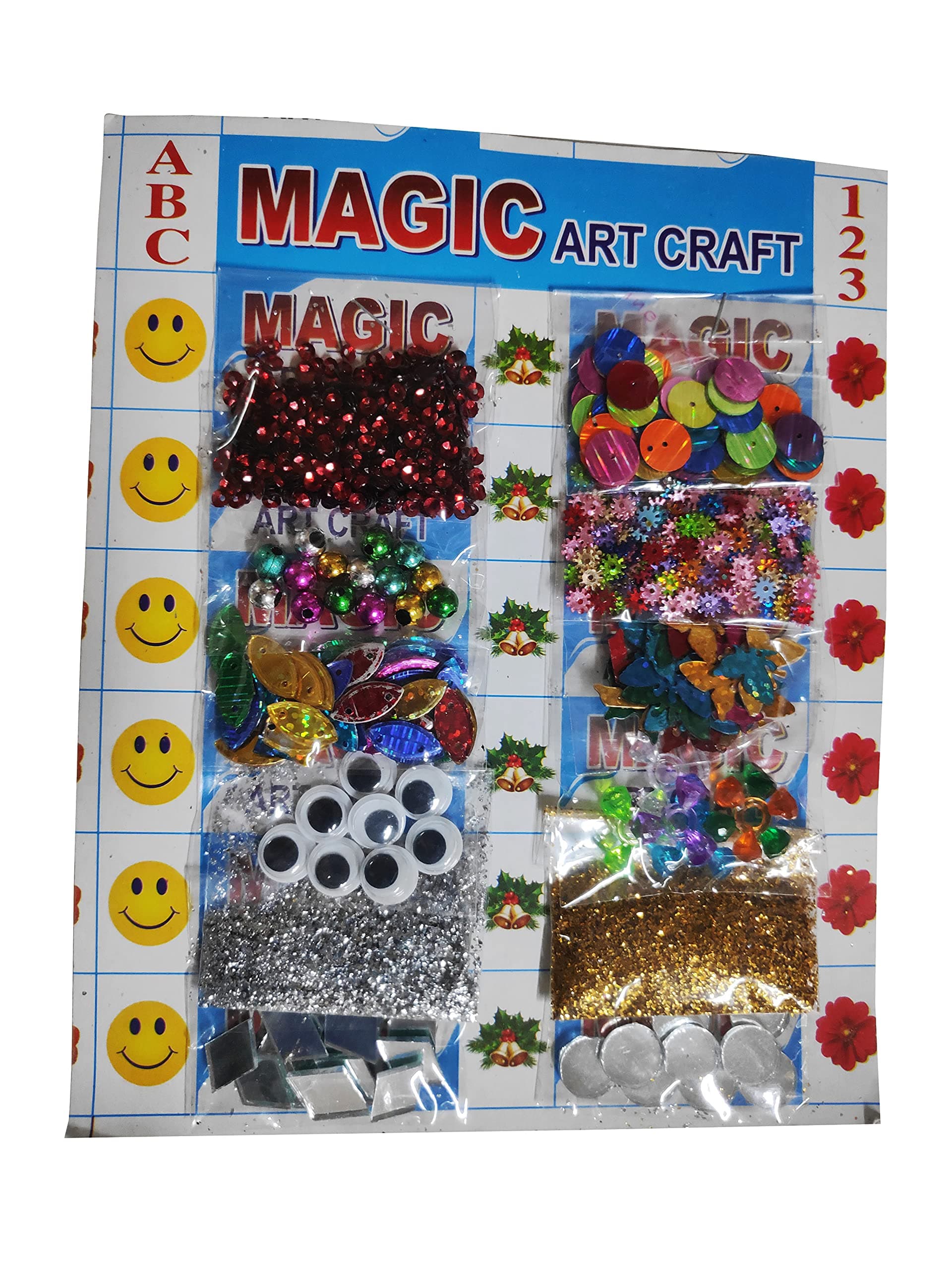 Funcart Craft Mixed Design Confetti with Mirrors (12 Designs)