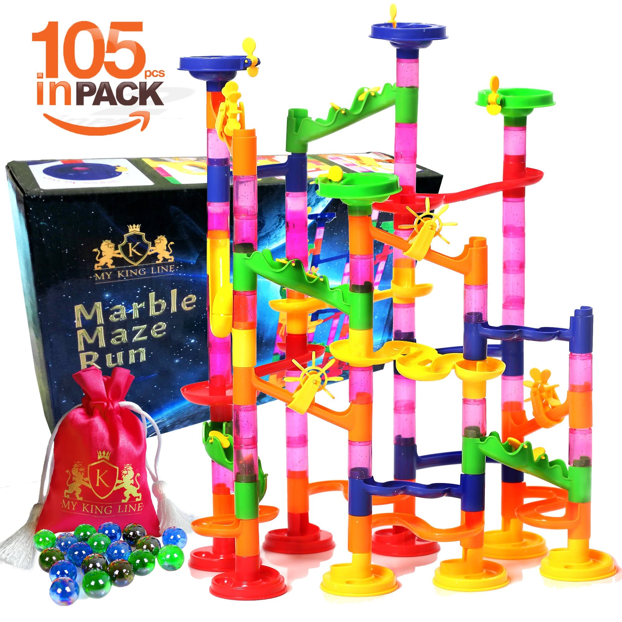 105 Piece Marble Maze Run Race Set