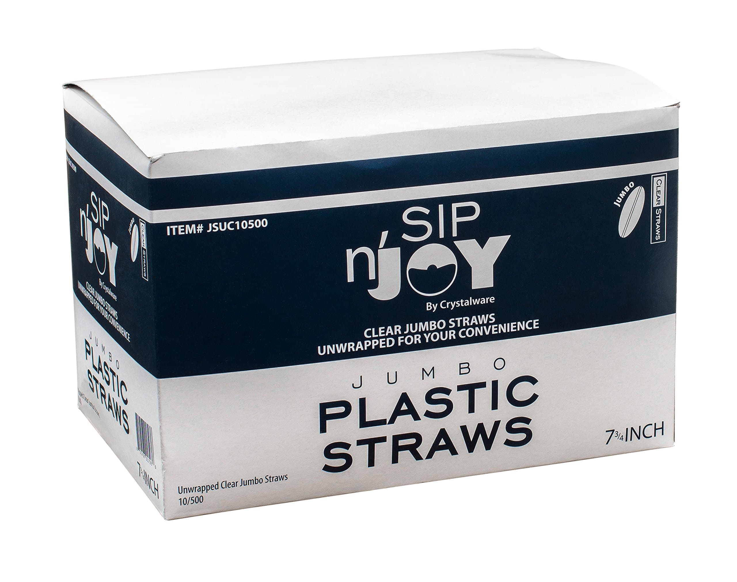 [500-Pack] Plastic Straws - 7.75 Inches Long, Drinking Straws, Standard Size, Bulk Pack (Clear, 500)