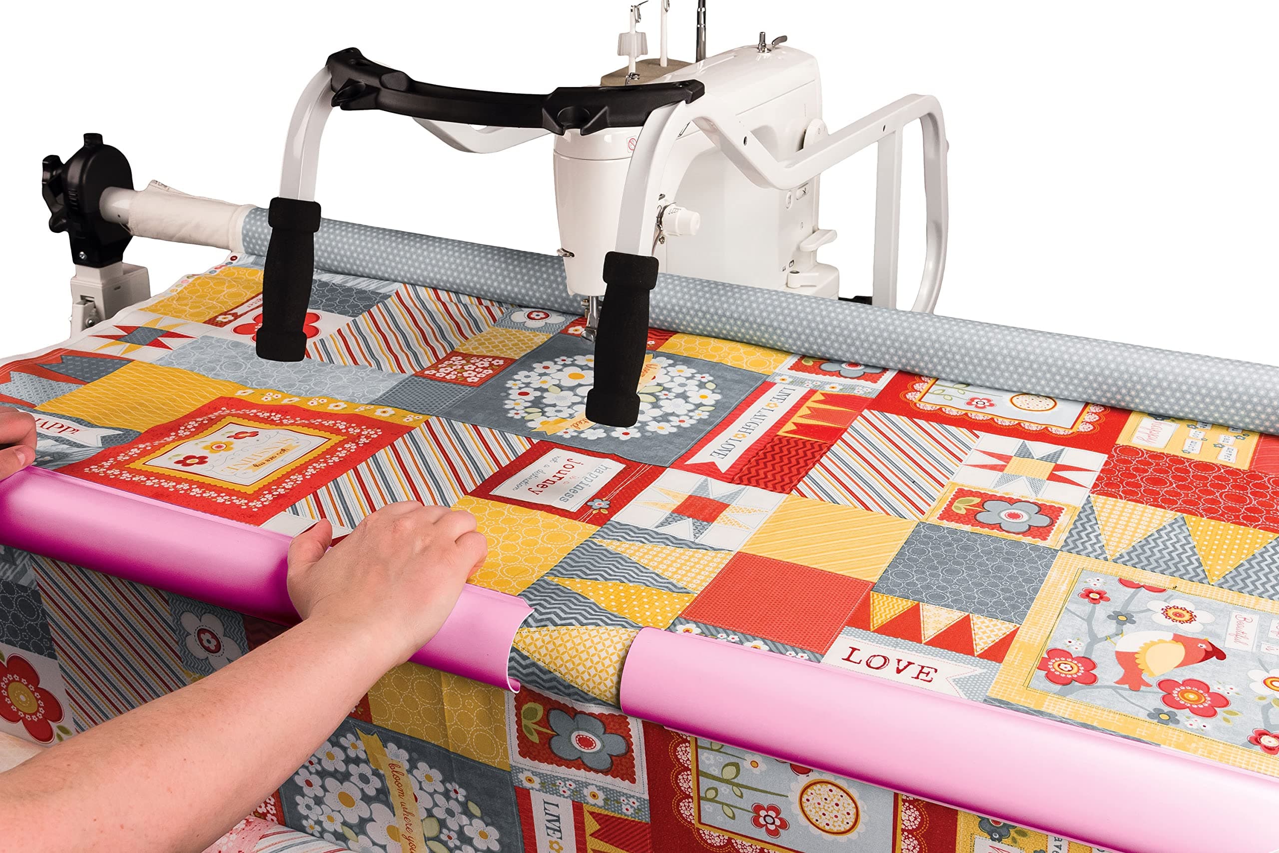 Rail Clips for Rolling Rail Quilting Frame | Quilt Clips | Rail Clips for Quilting Frame | The Grace Company Quilt Clips (Quilt Clips 2" Pink)