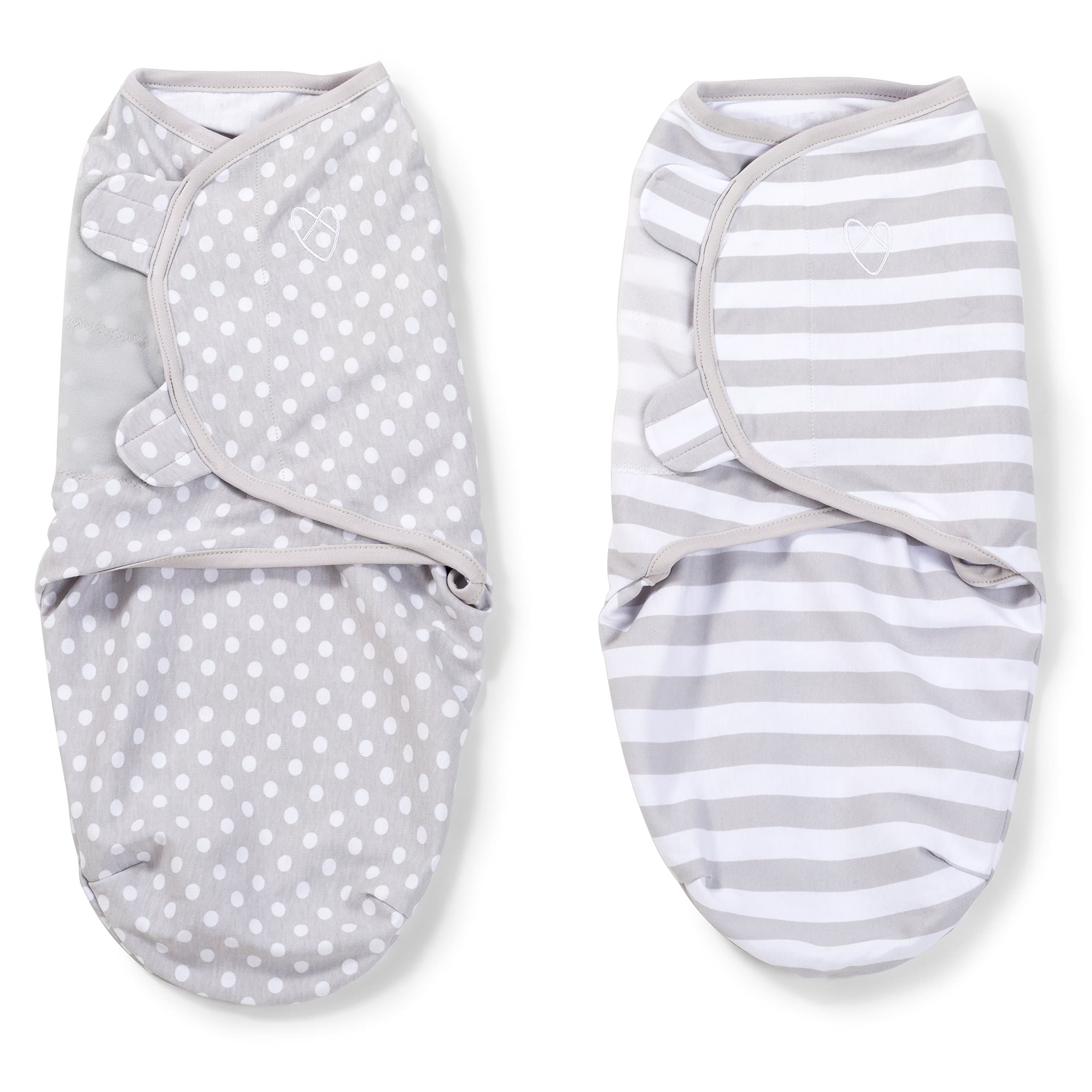 Original Swaddle – Size Small, 0-3 Months, 2-Pack (Grey Dot Stripe)