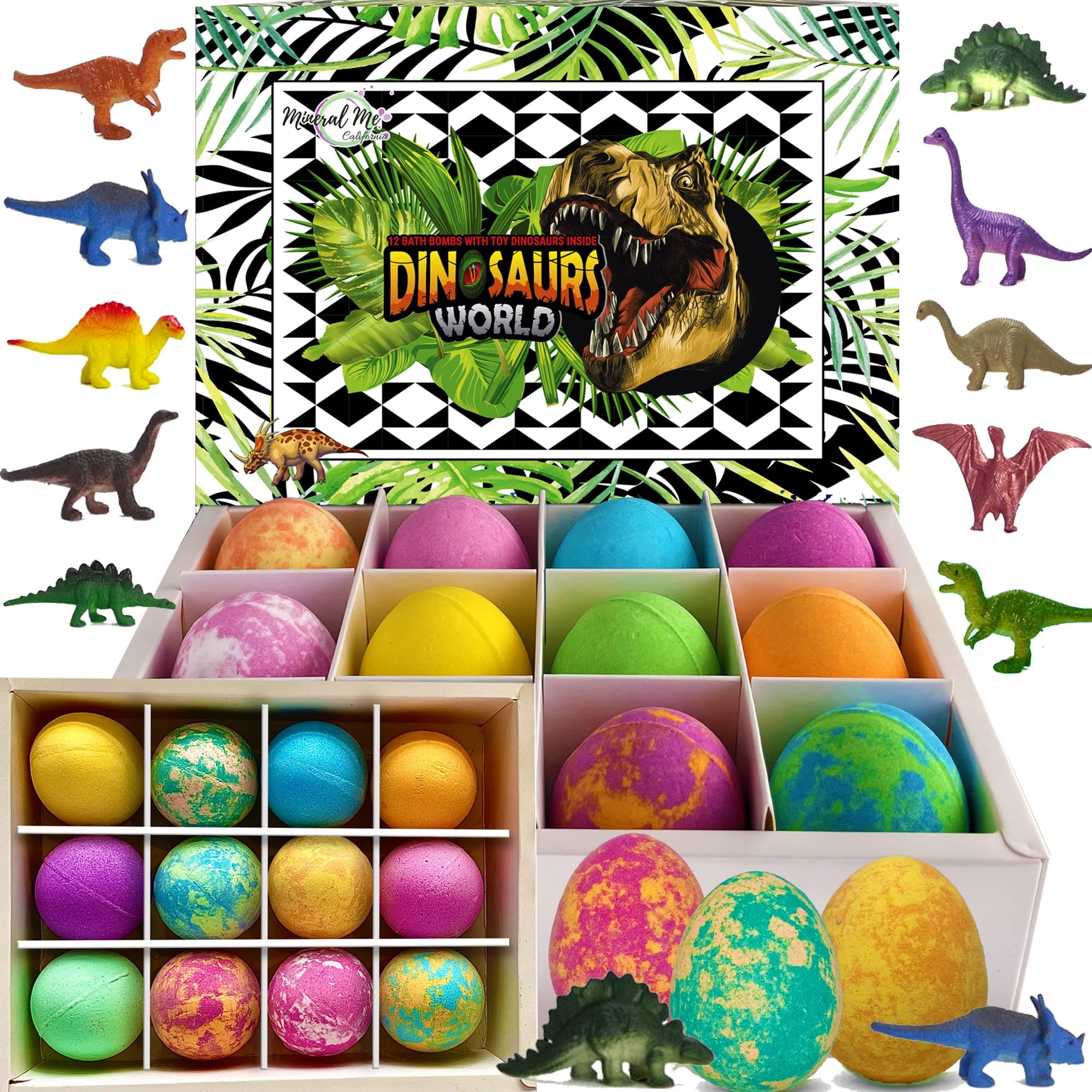 Bath Bombs for Kids with Surprise Inside - 12 Dinosaur Bath Bombs with Toys, ...