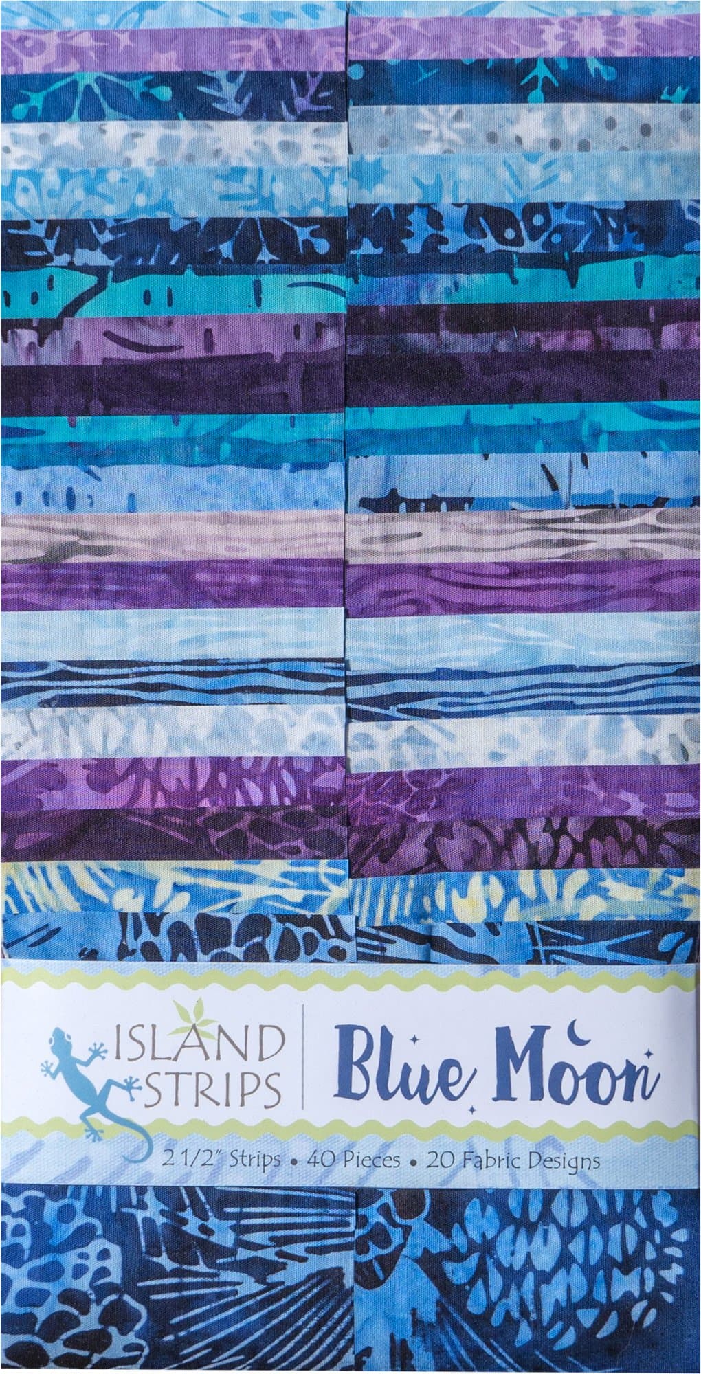 Kathy Engle Blue Moon Strips 40 2.5-inch Strips Jelly Roll Island Batik